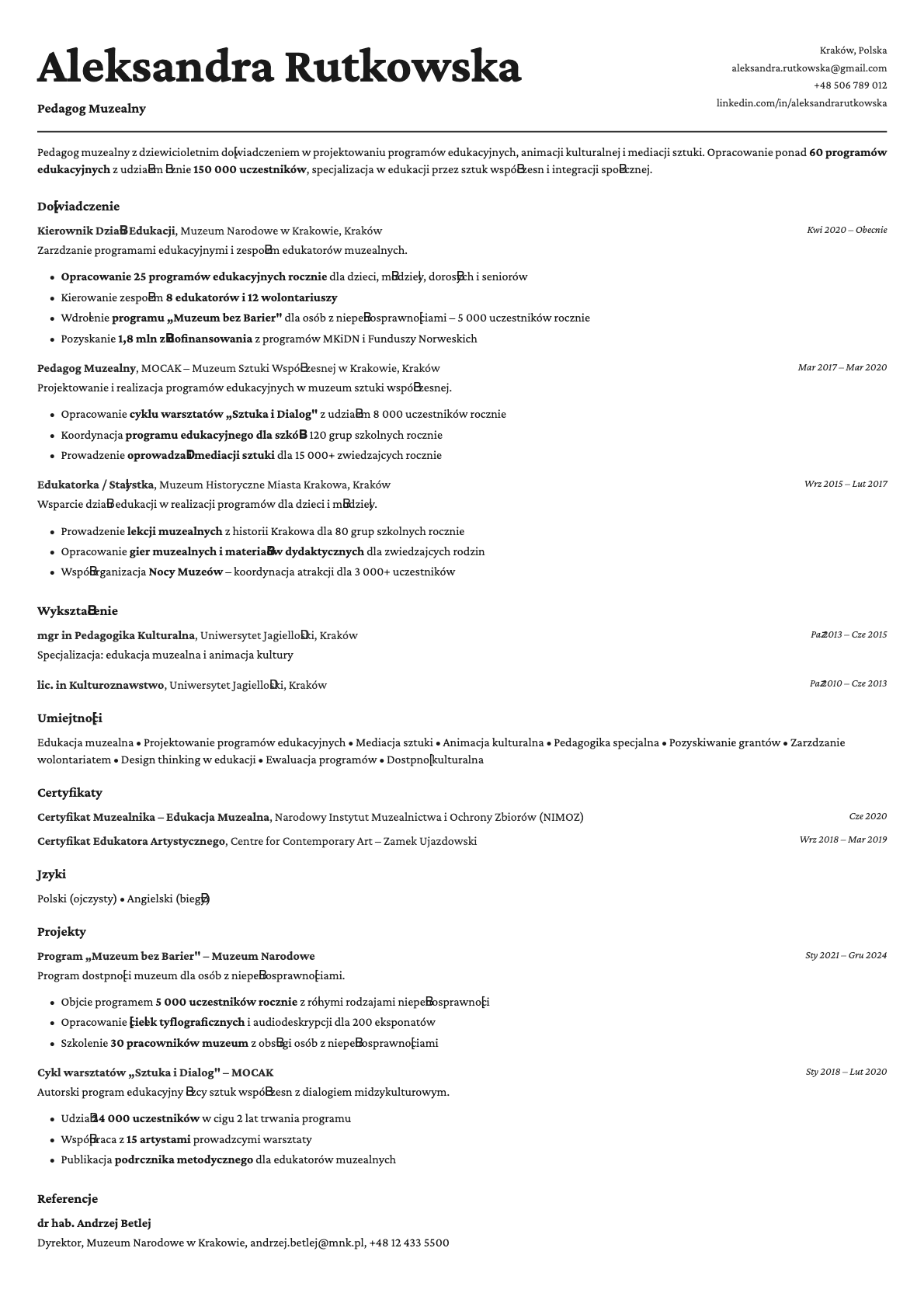 Cobalt resume template preview