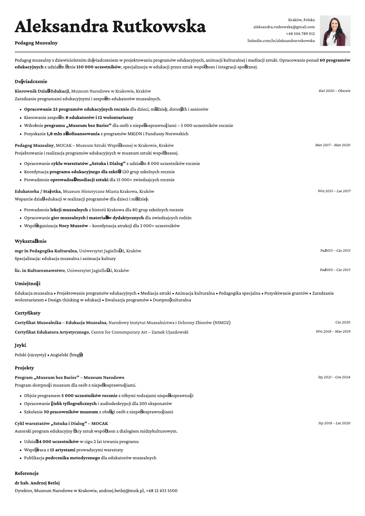 Cobalt Photo resume template preview