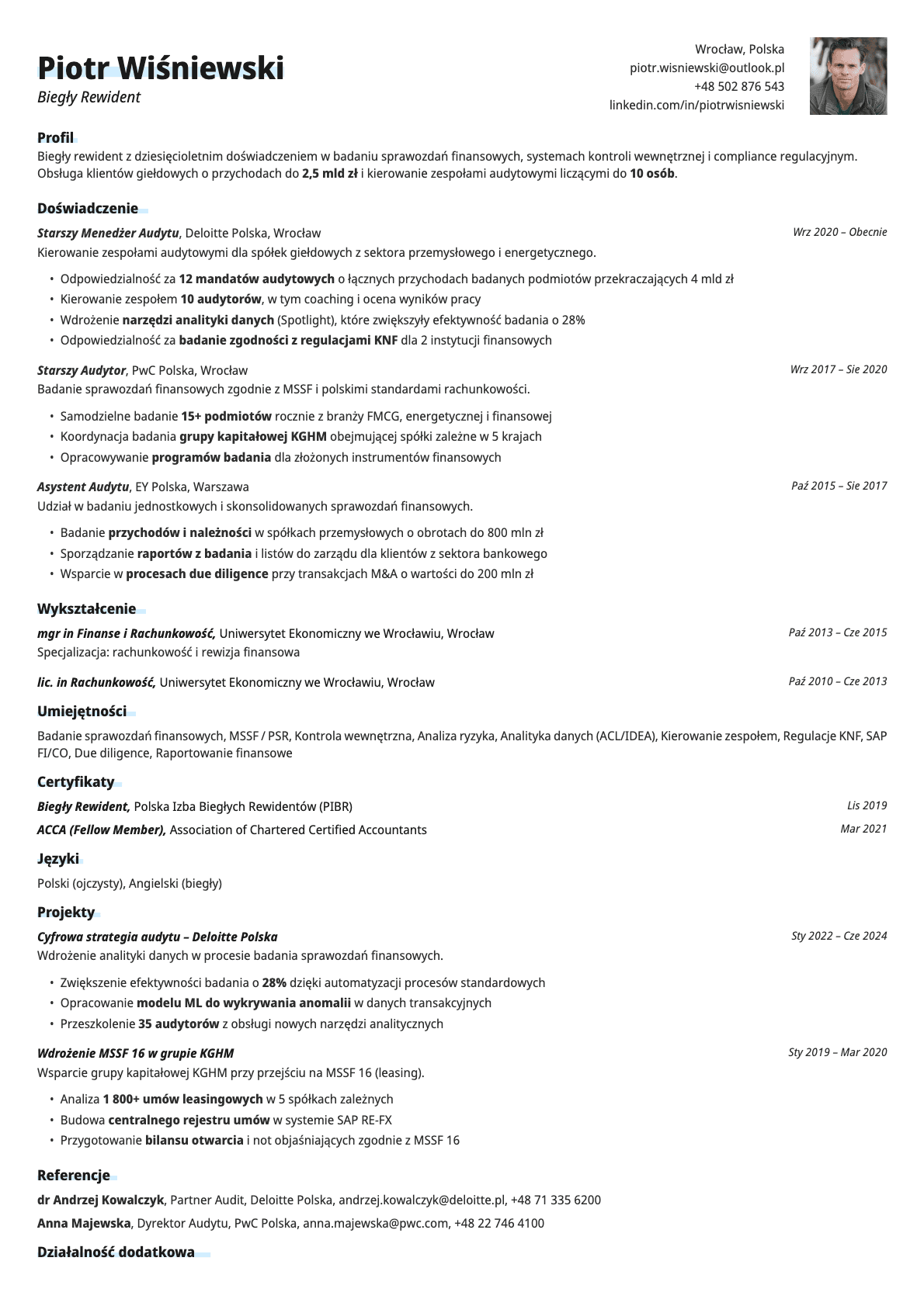 Copper Photo resume template preview