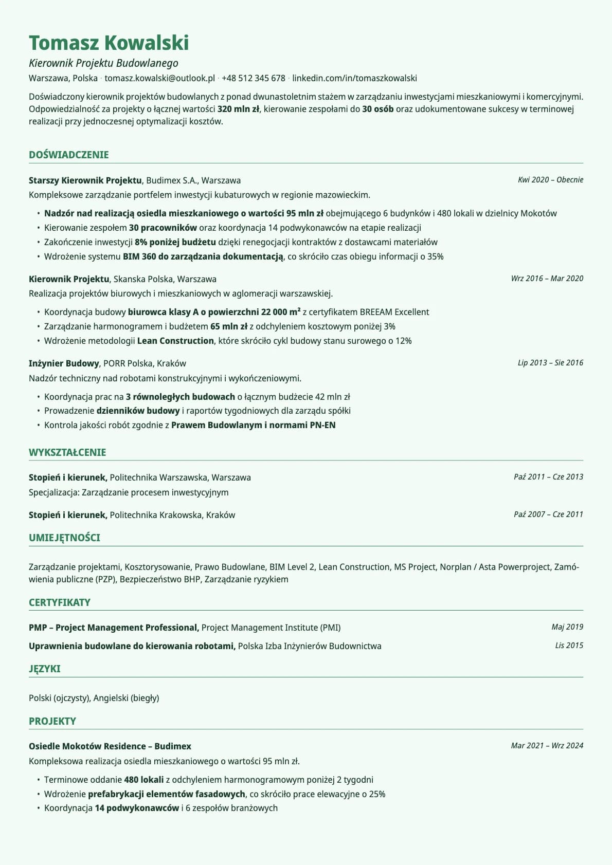 Emerald template preview