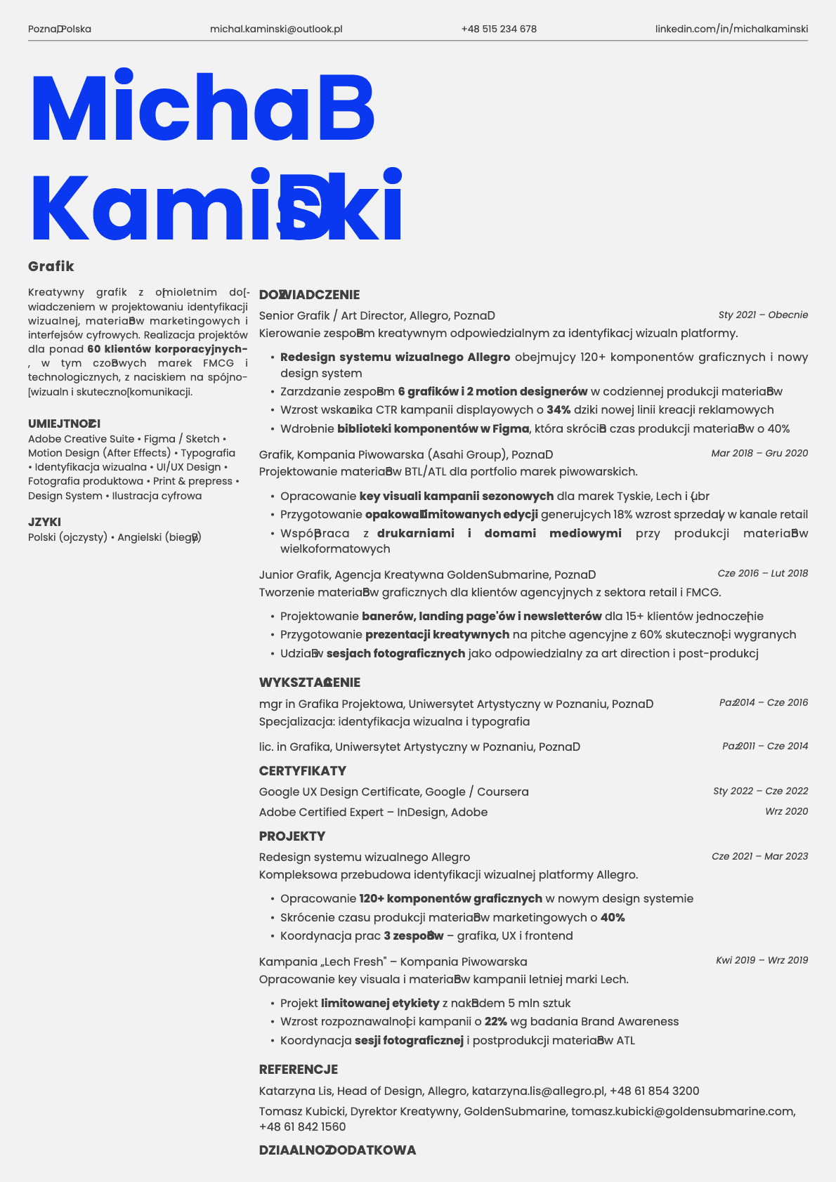 Fern resume template preview