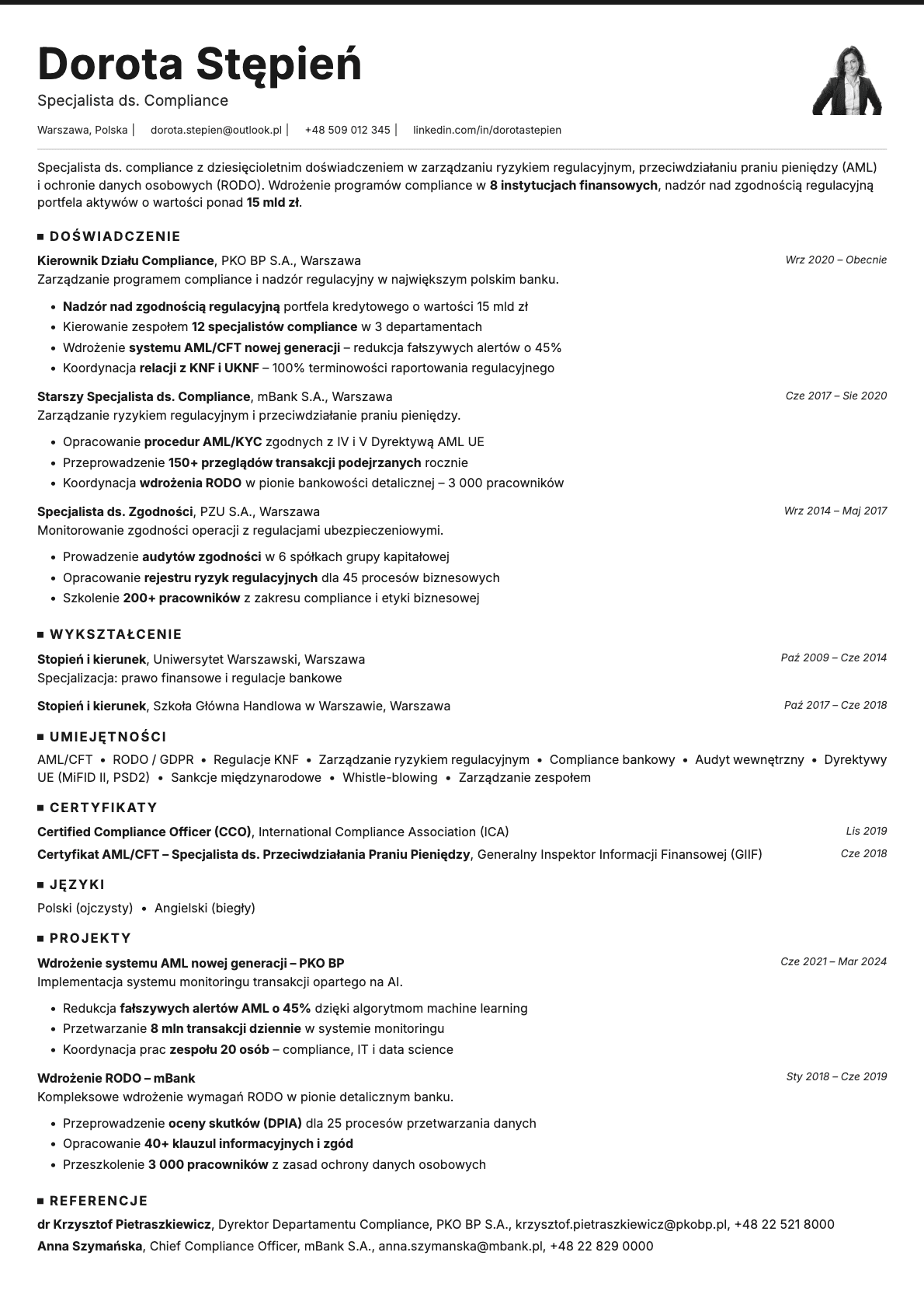 Graphite Photo resume template preview