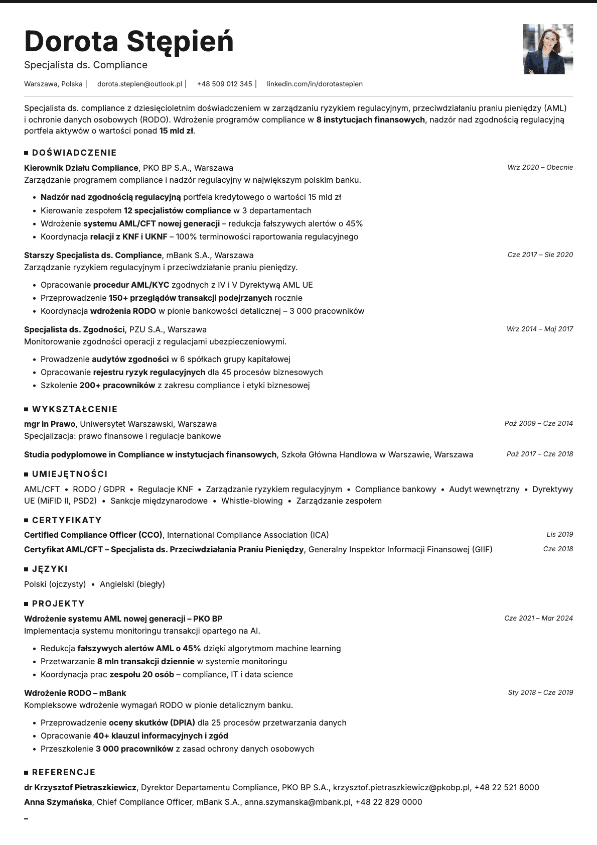 Graphite Photo resume template preview