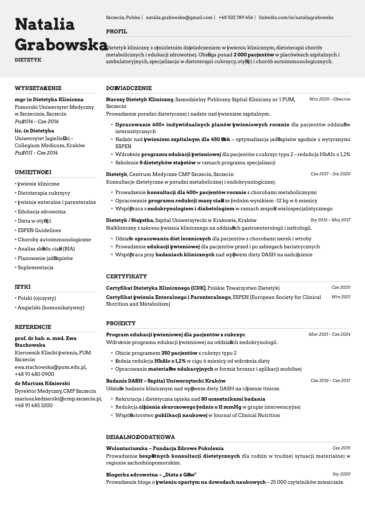 Limestone resume template preview