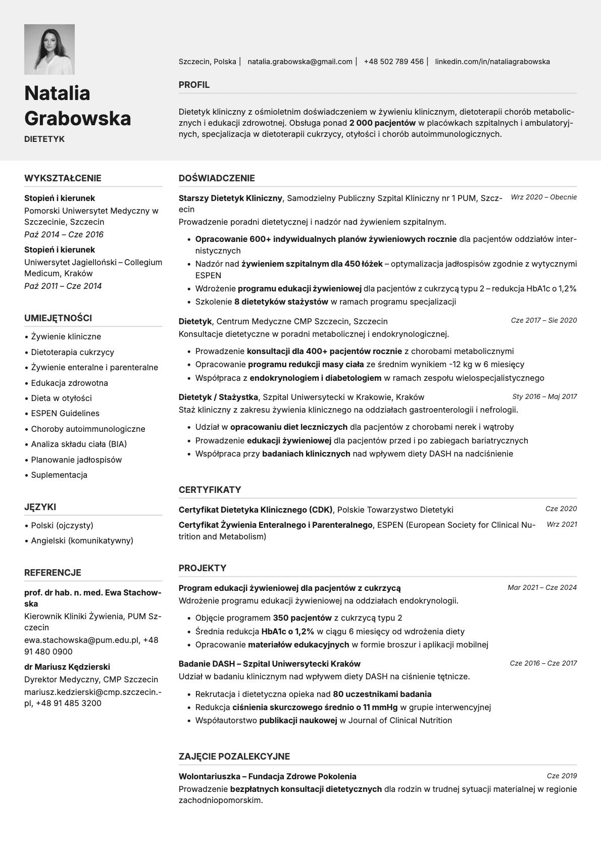 Limestone Photo resume template preview