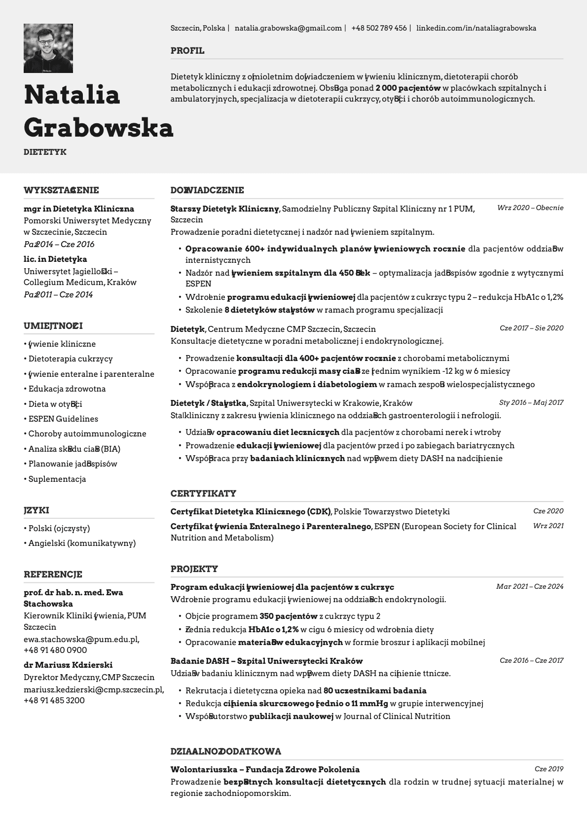 Limestone Photo resume template preview