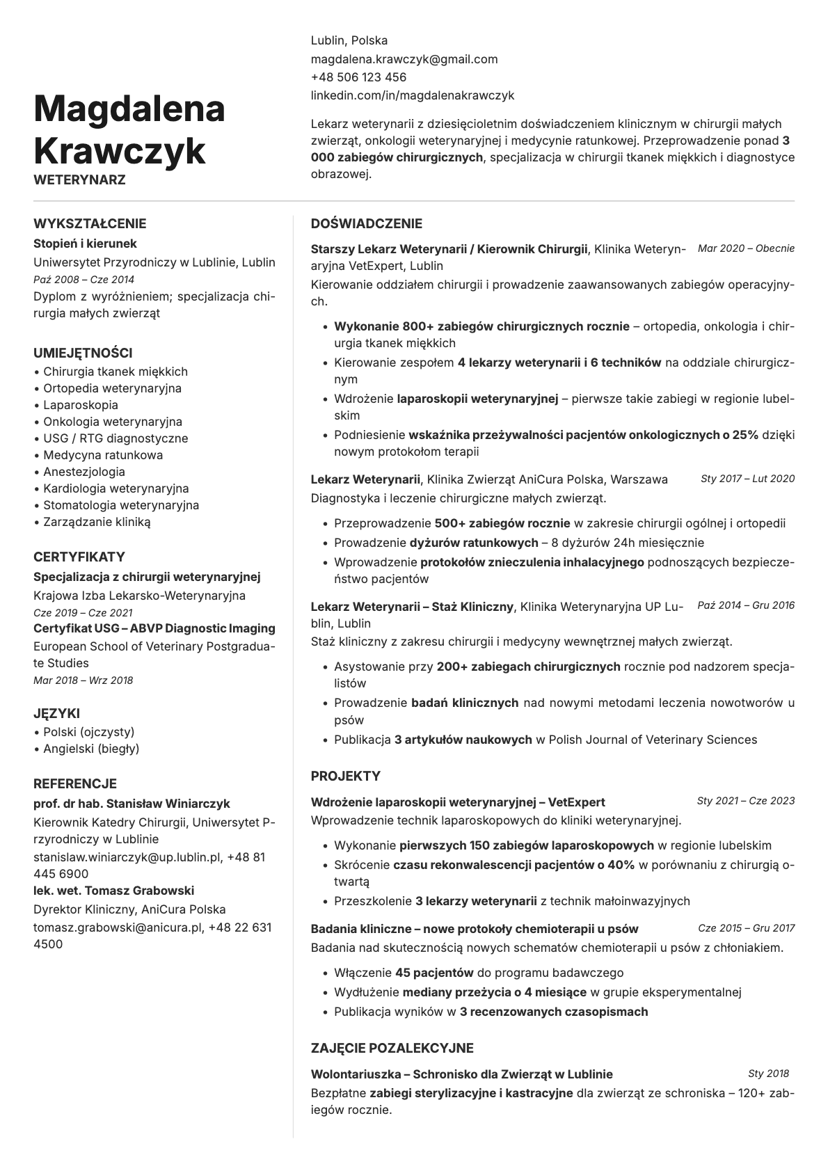 Obsidian resume template preview