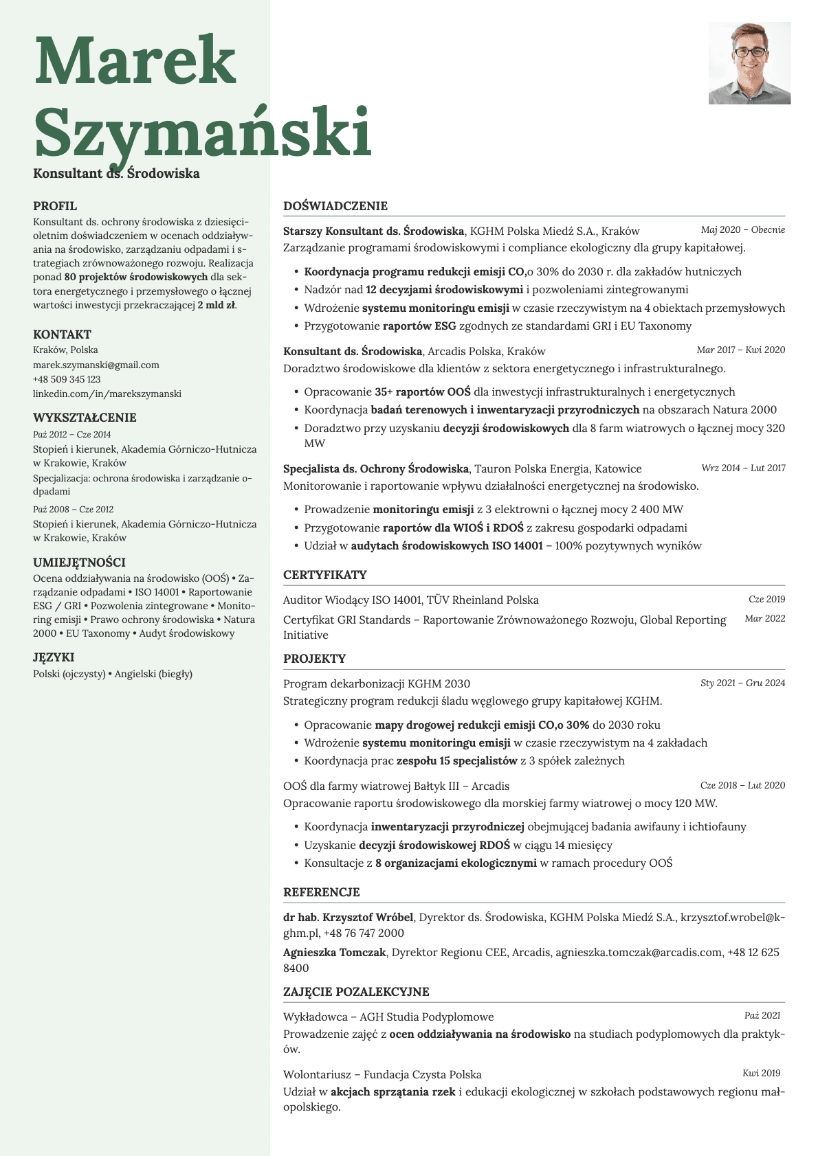 Sage Photo resume template preview