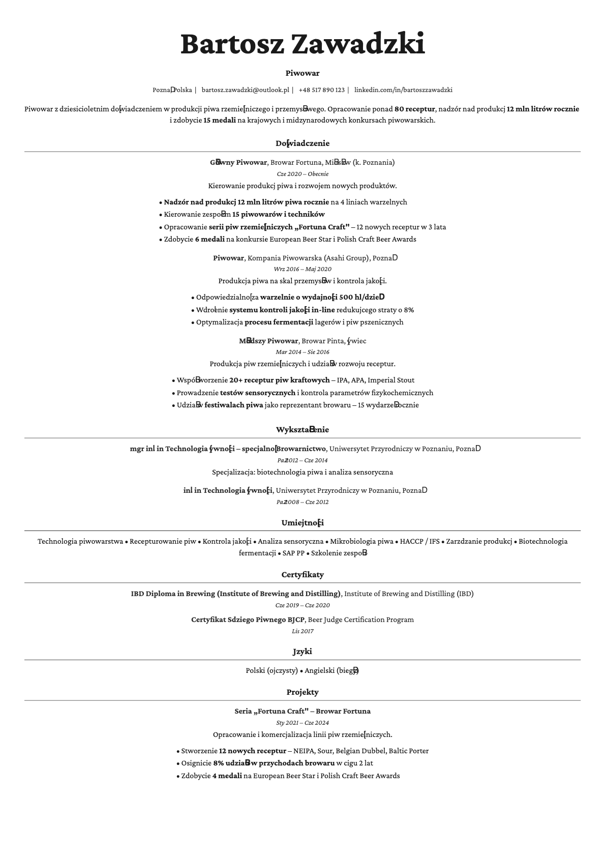 Topaz resume template preview