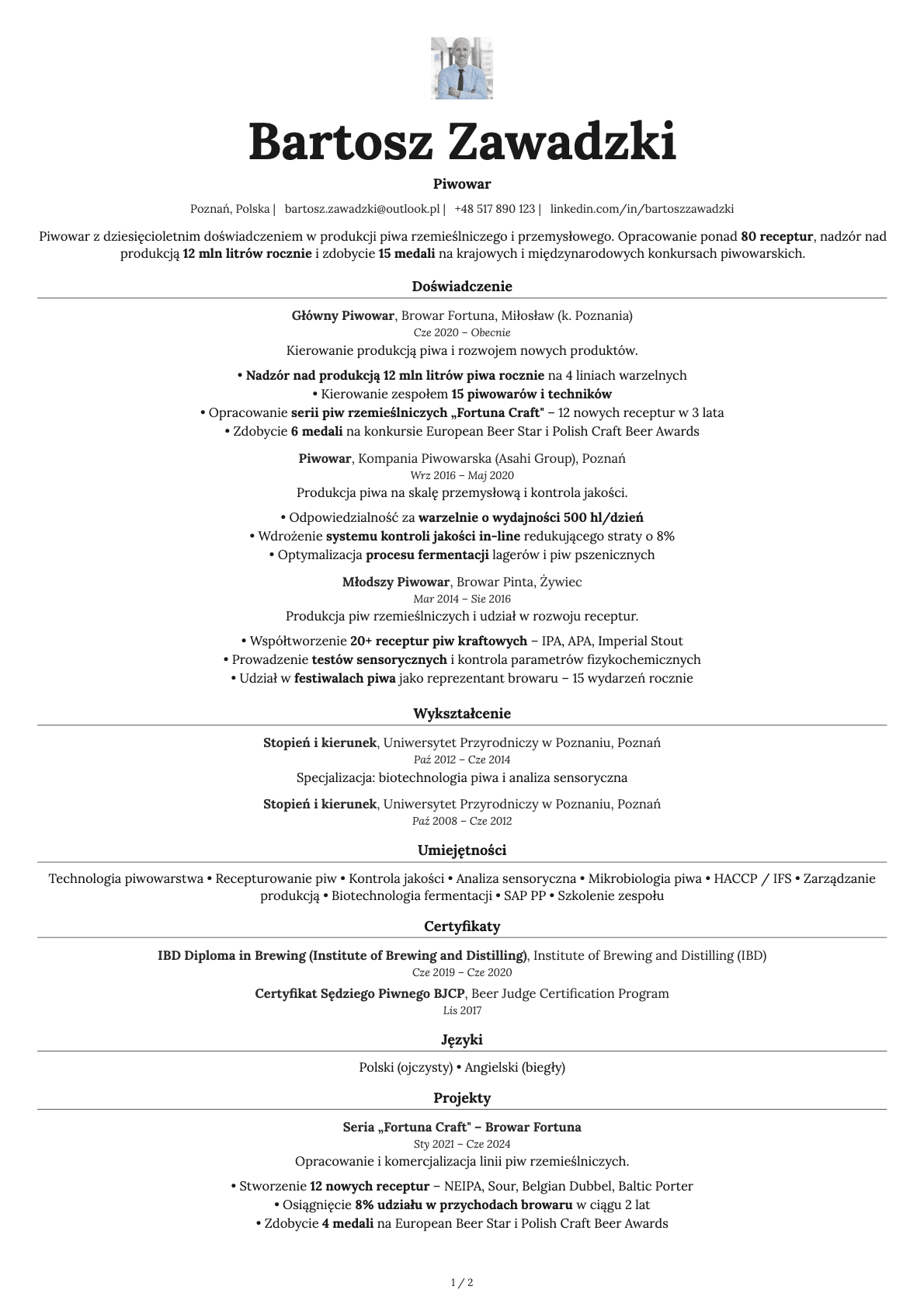 Topaz Photo resume template preview