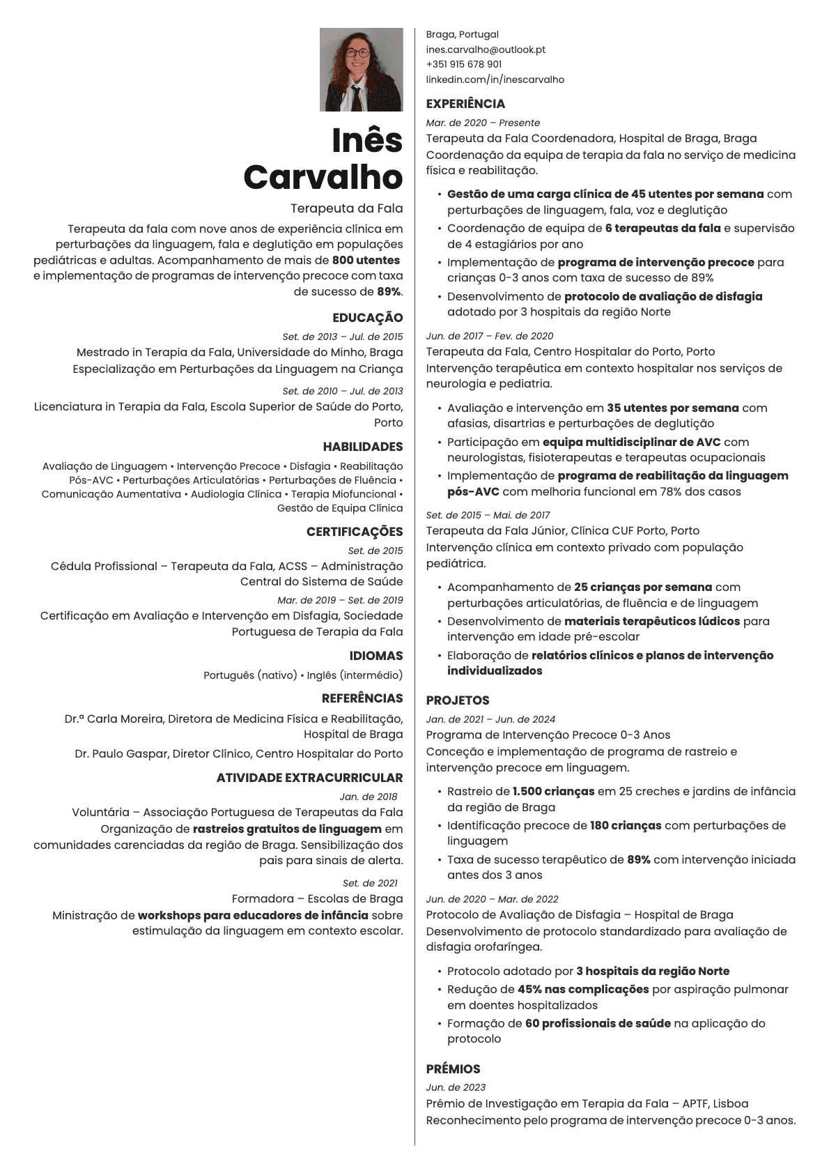 Amber Photo resume template preview