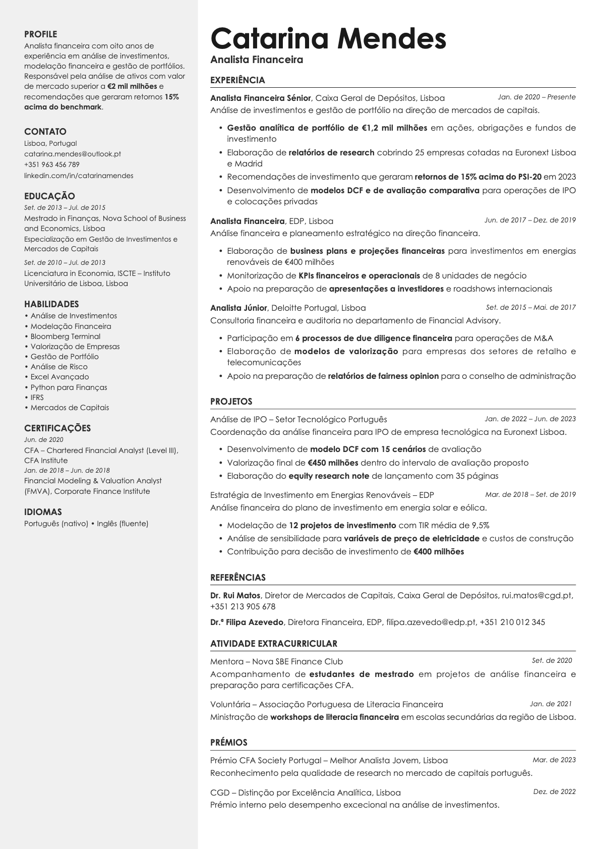 Aurum resume template preview