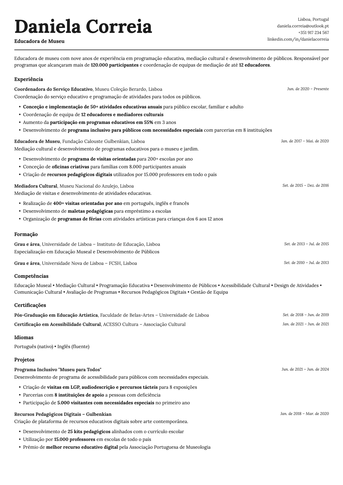 Cobalt resume template preview