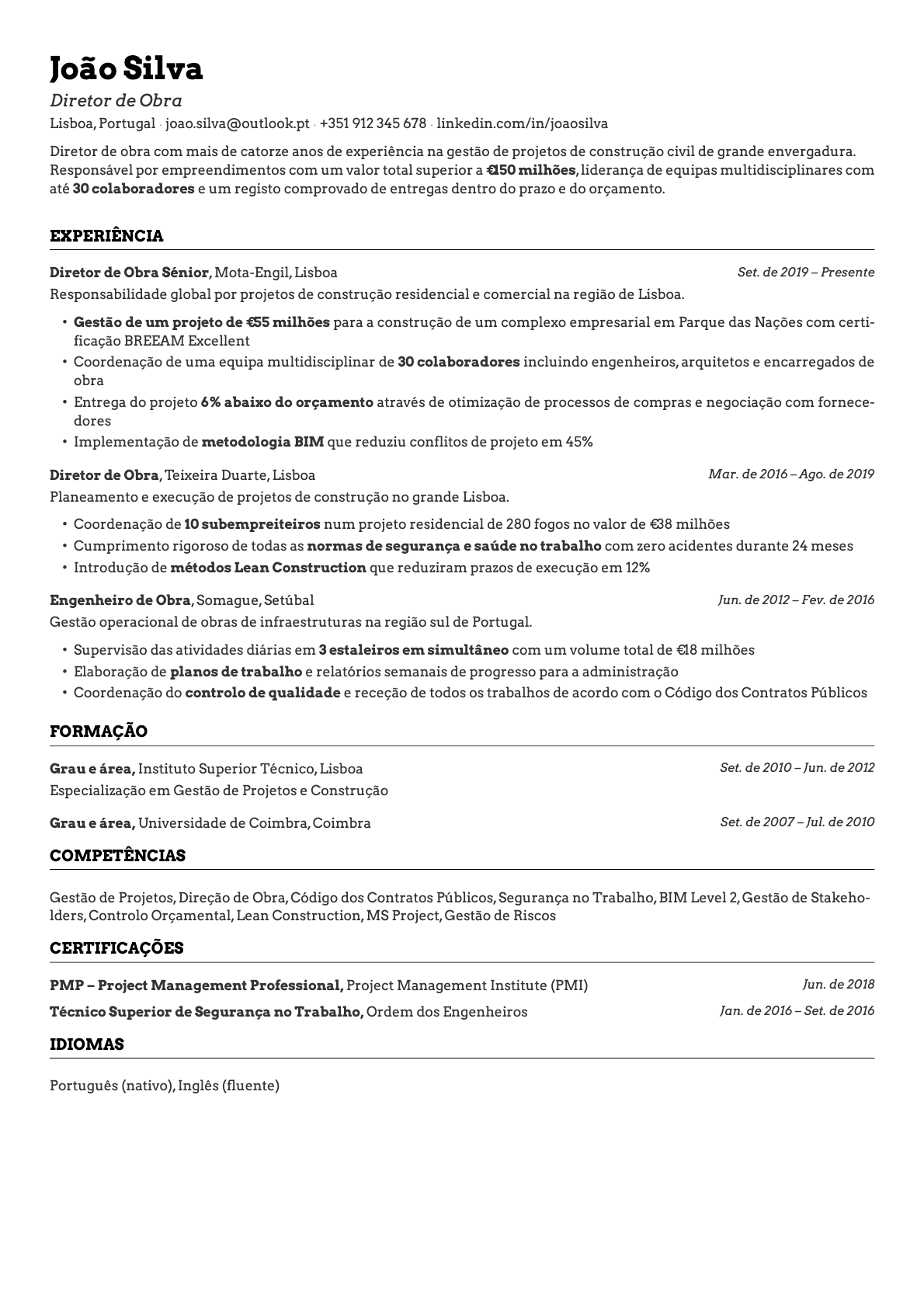 Emerald resume template preview