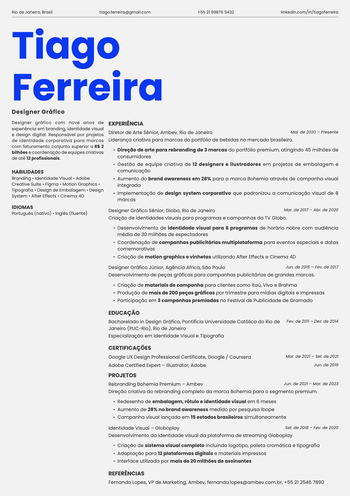 Fern resume template preview