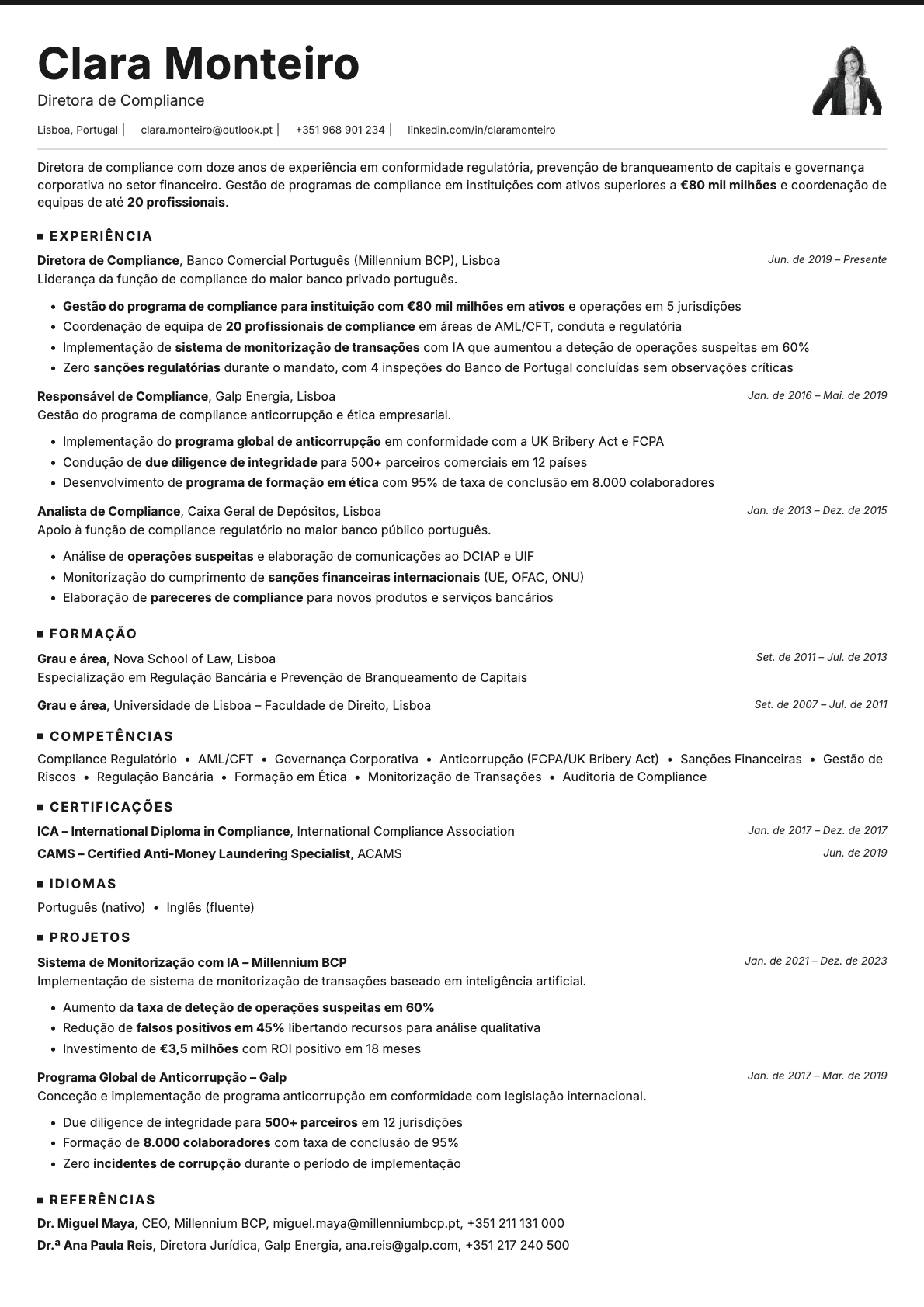 Graphite Photo resume template preview
