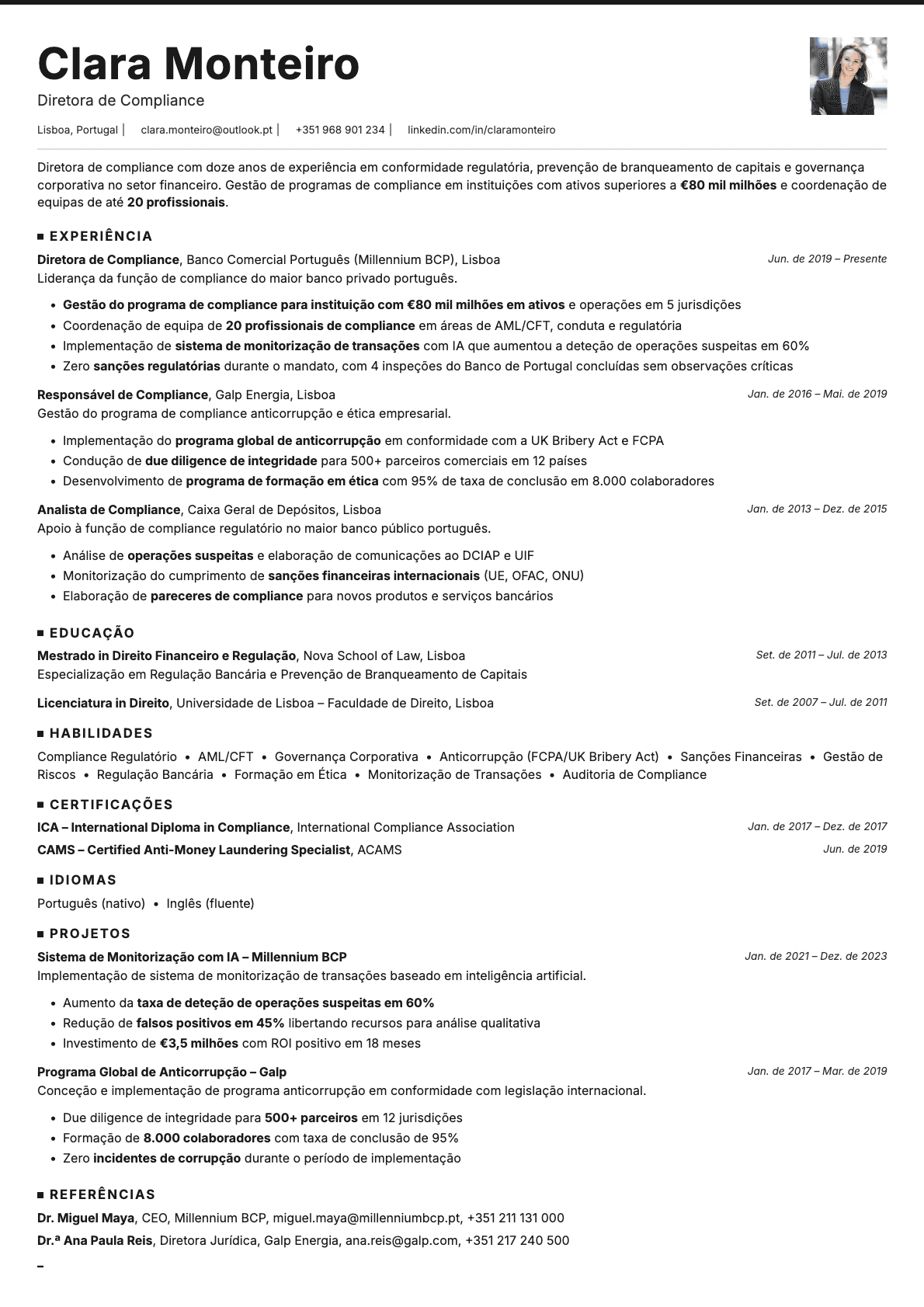 Graphite Photo resume template preview