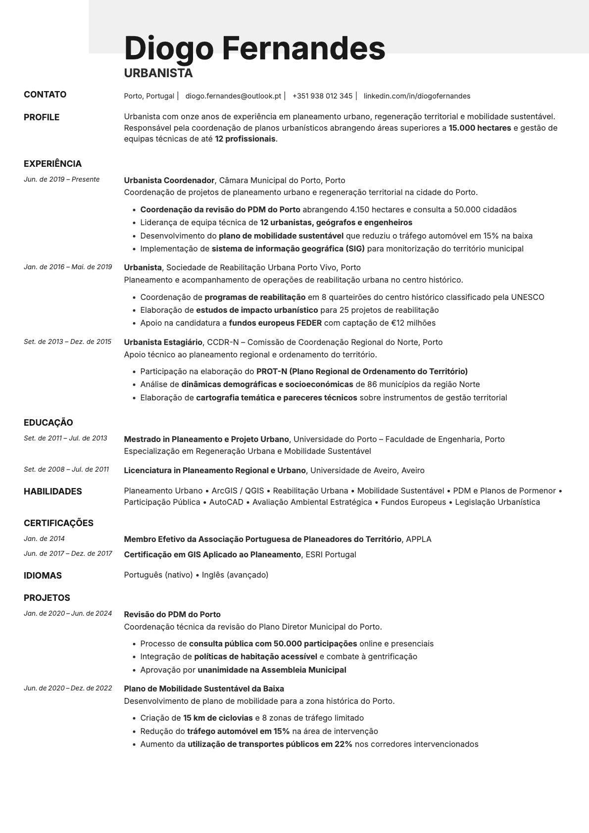 Ivory resume template preview