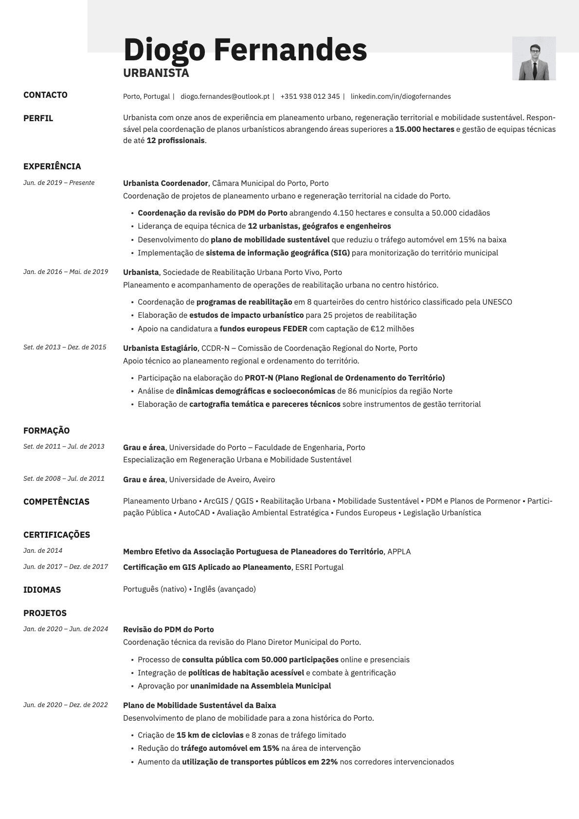 Ivory Photo resume template preview