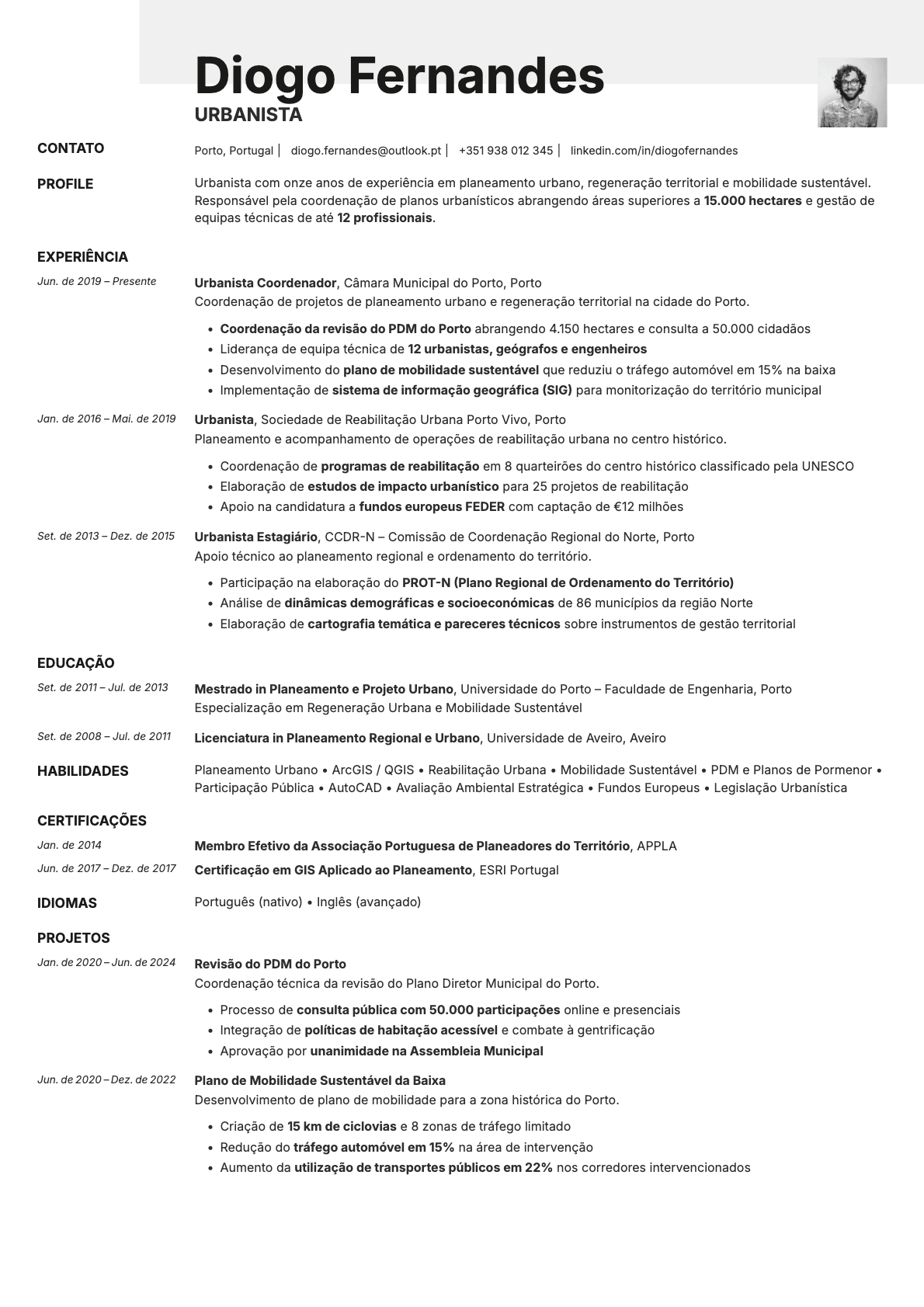 Ivory Photo resume template preview