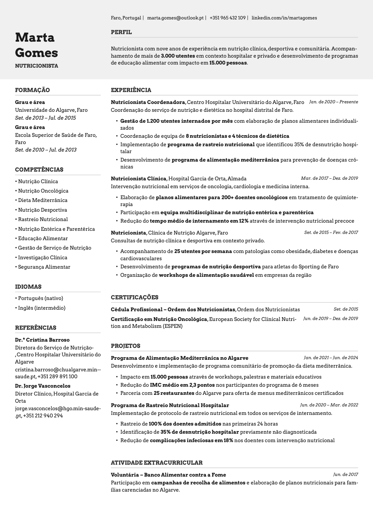 Limestone resume template preview