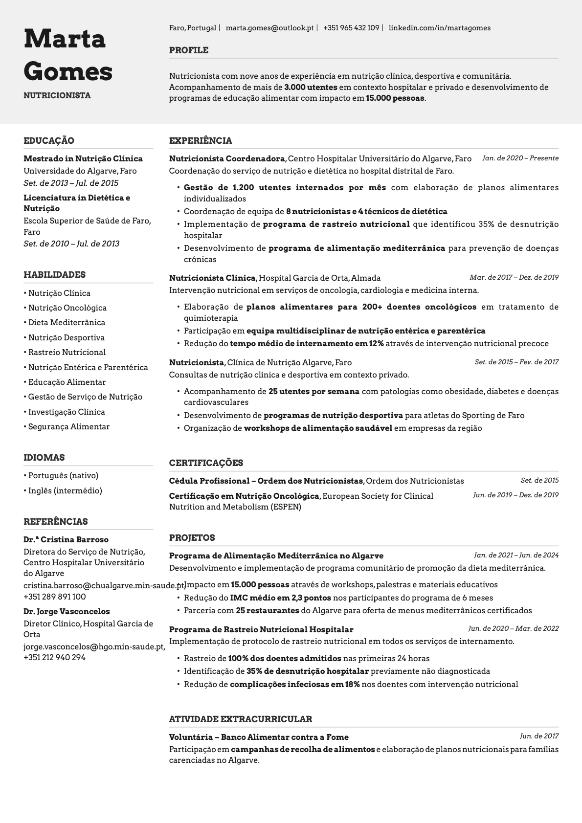 Limestone resume template preview