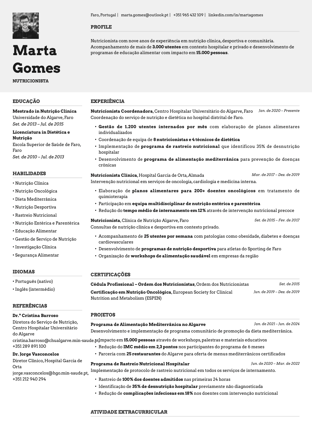 Limestone Photo resume template preview