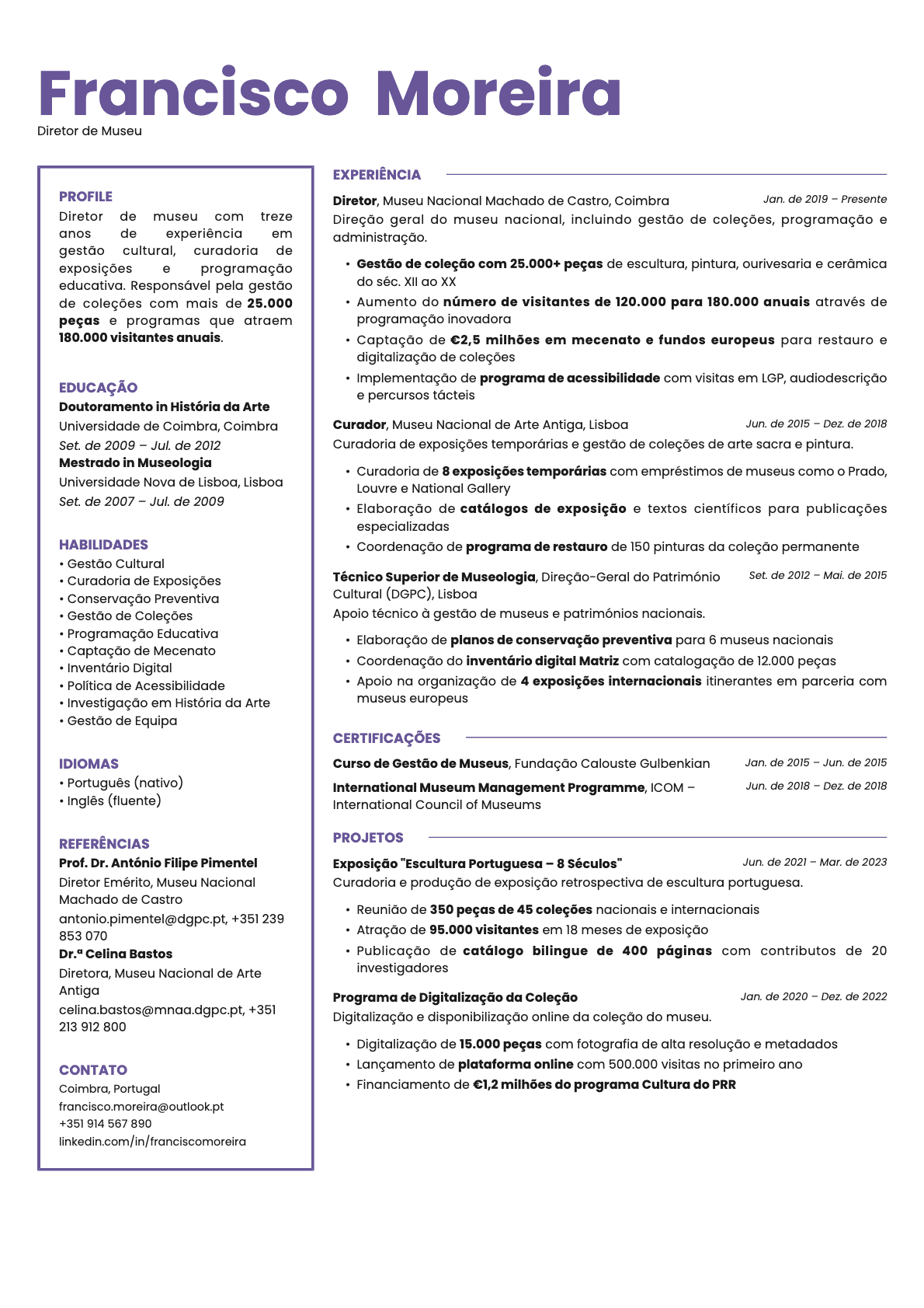 Opal resume template preview