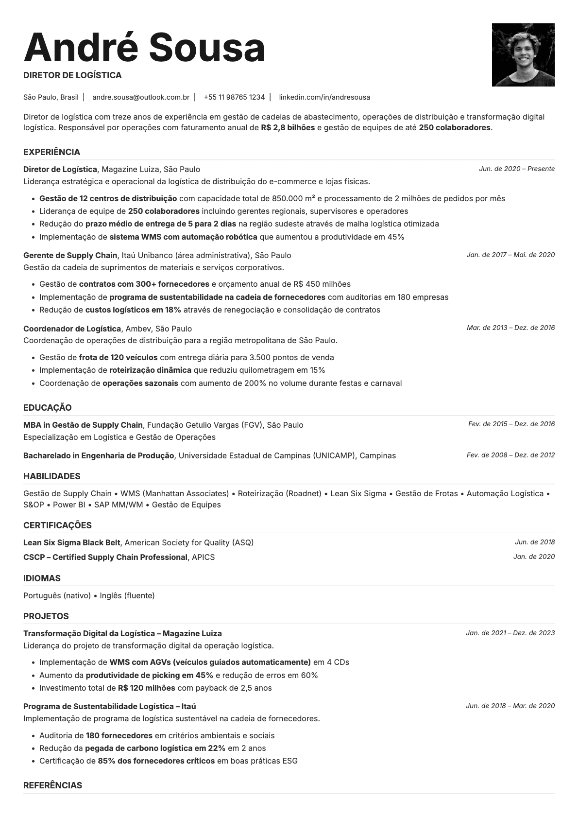 Platinum Photo resume template preview