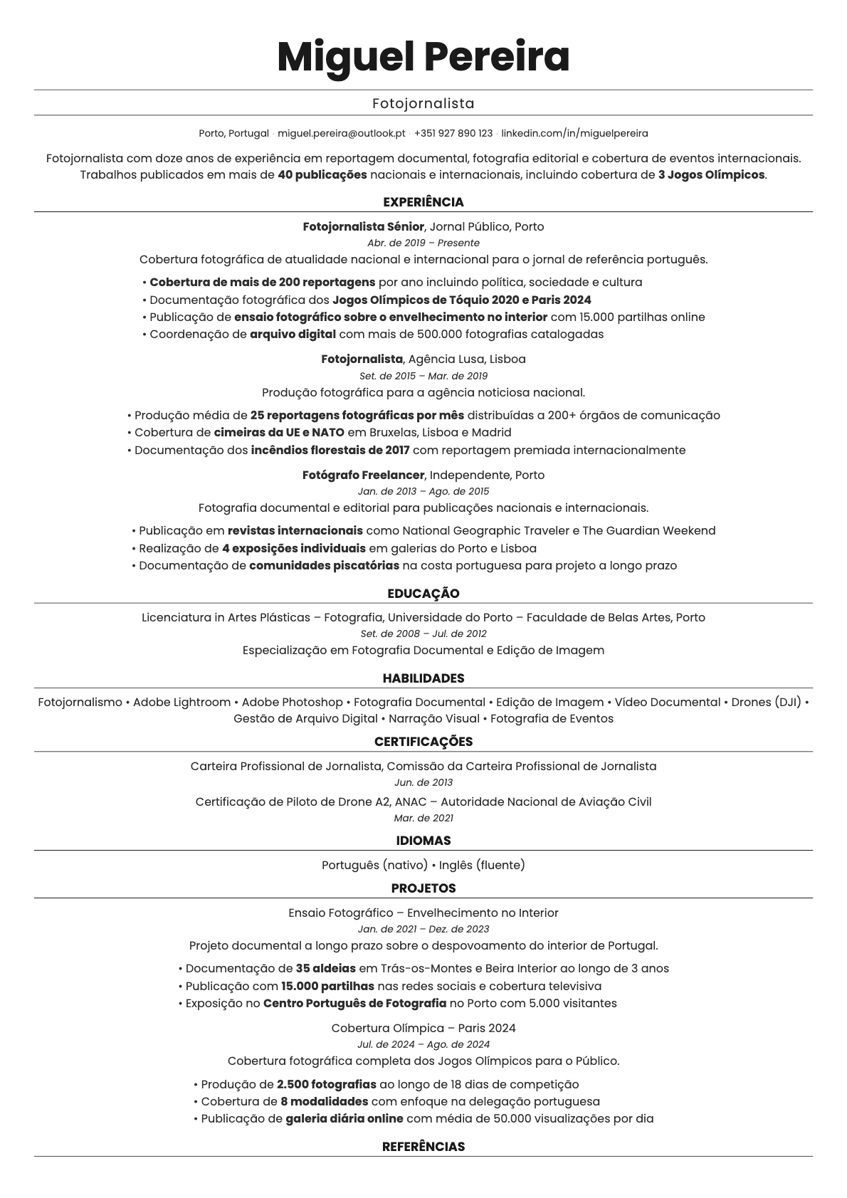 Quartz resume template preview