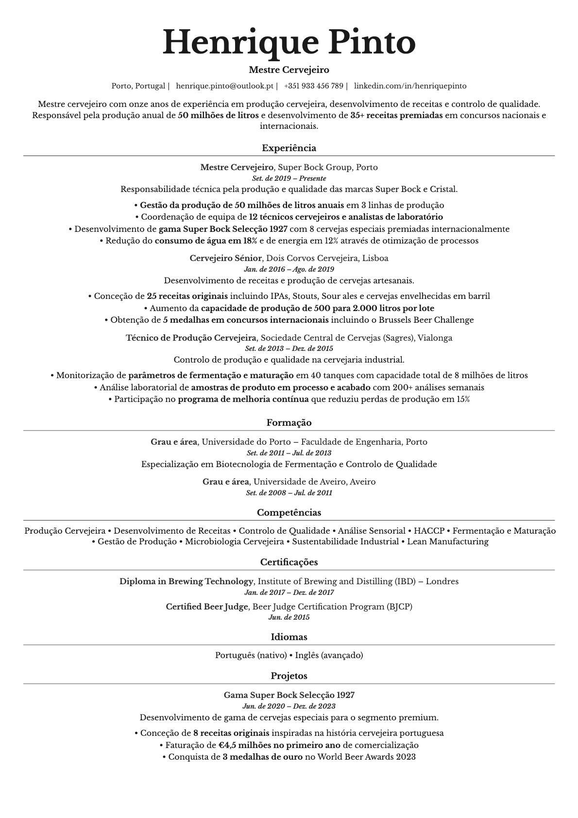 Topaz resume template preview