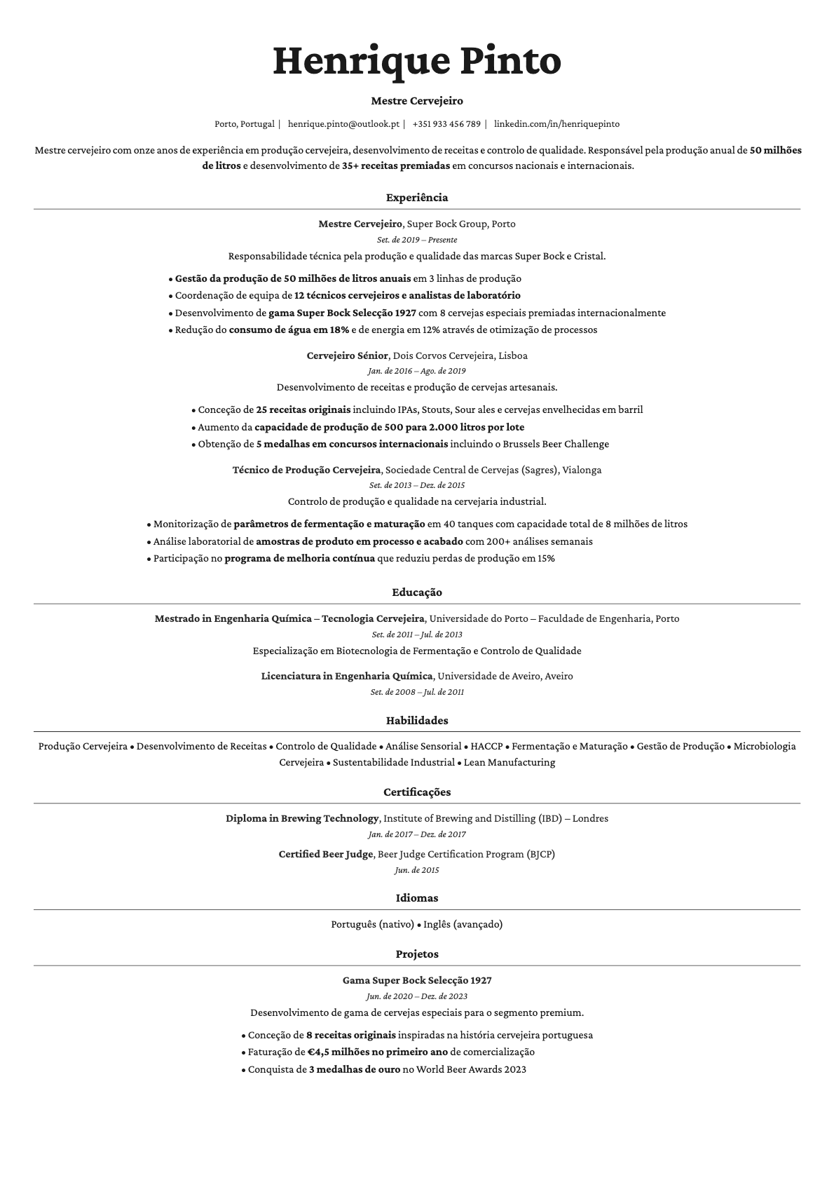 Topaz resume template preview