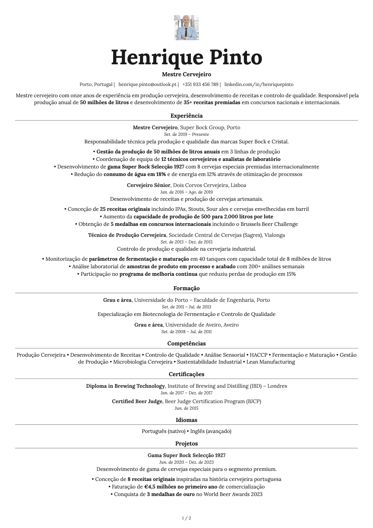 Topaz Photo resume template preview