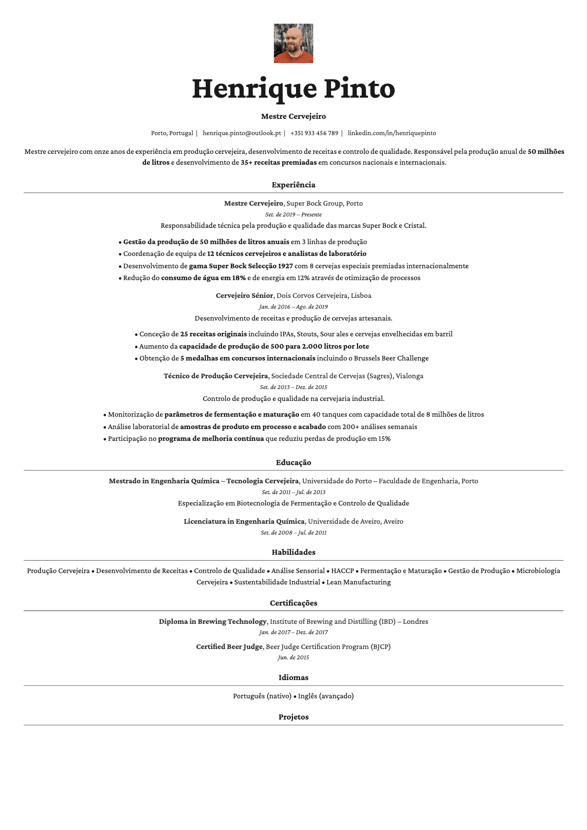 Topaz Photo resume template preview