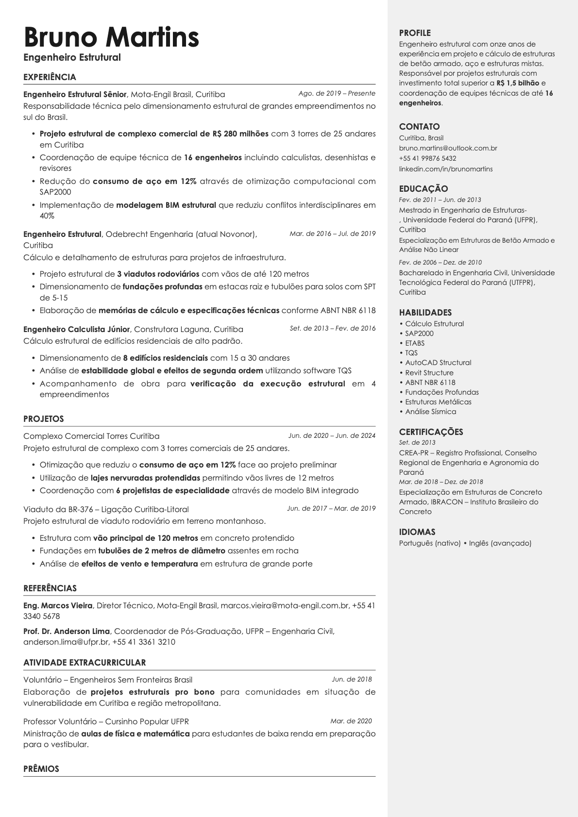 Vanta resume template preview