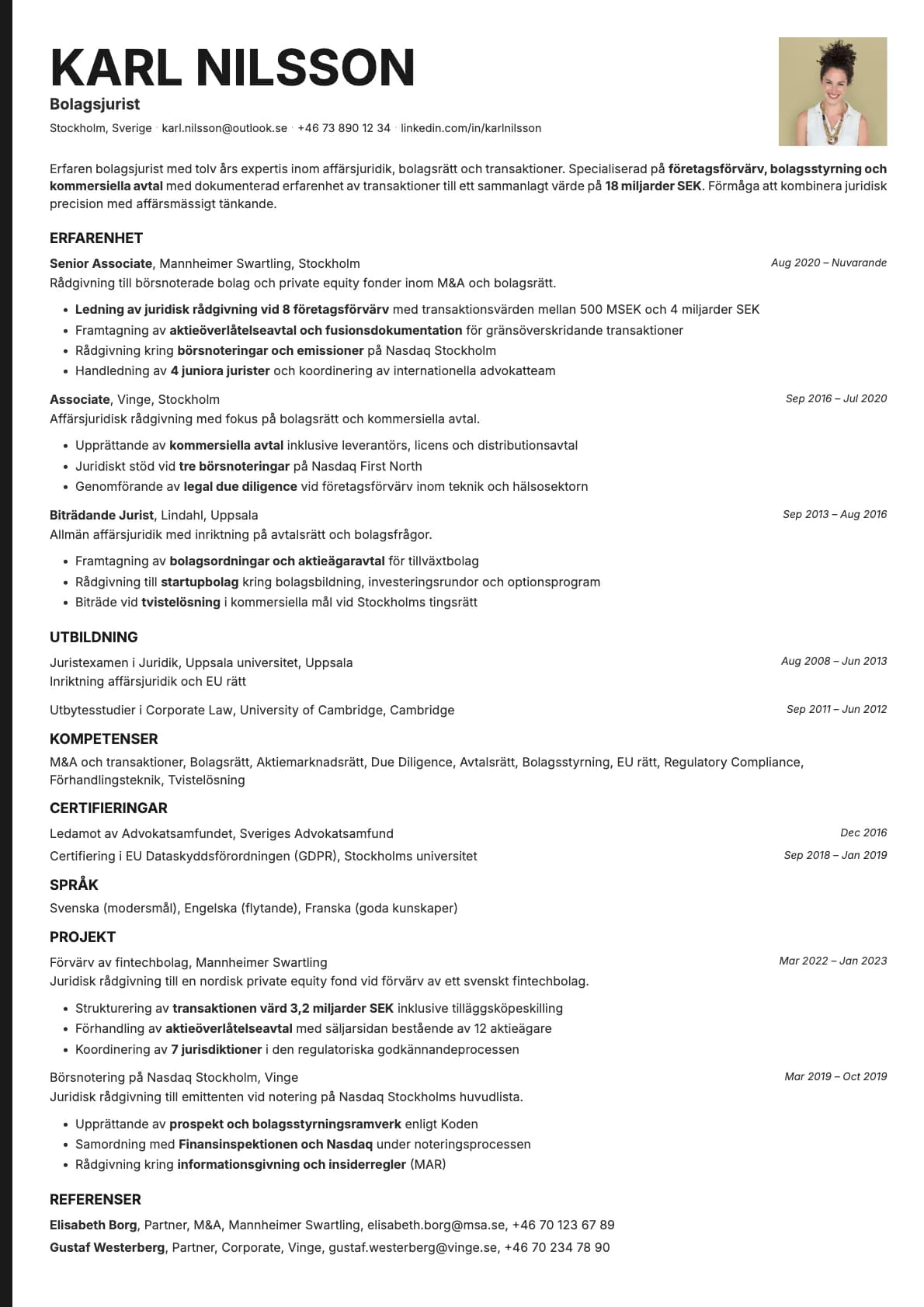 Bold Edge Photo resume template preview