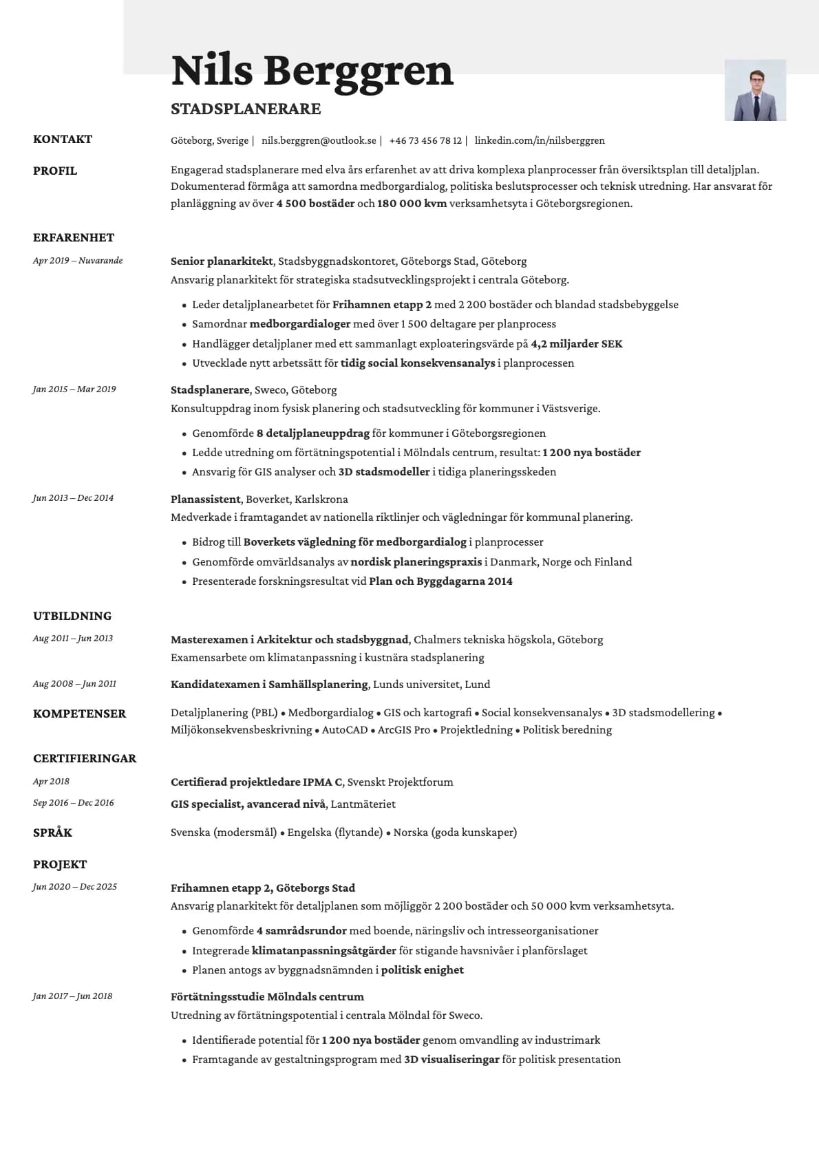 Ivory Photo resume template preview