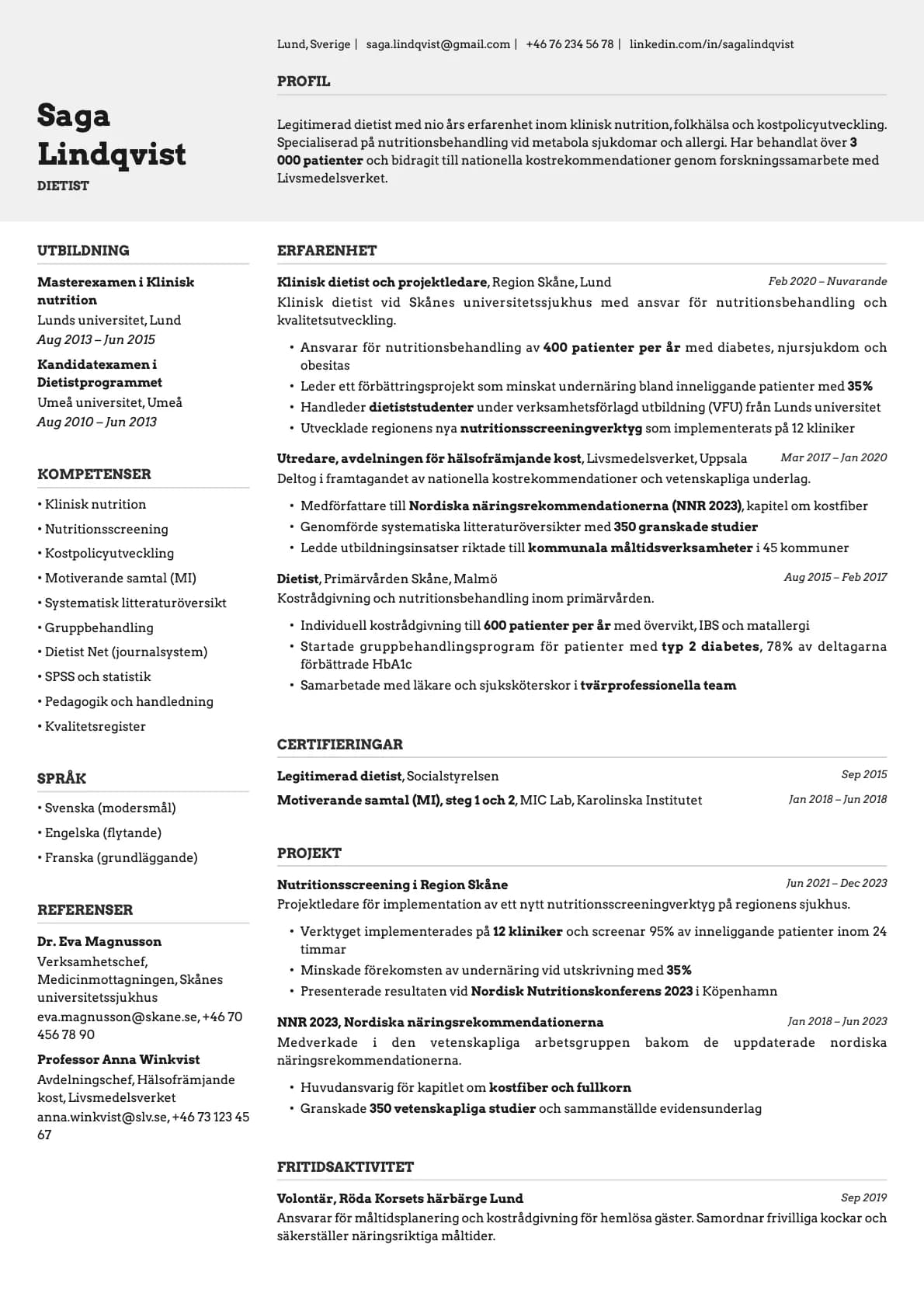 Limestone resume template preview