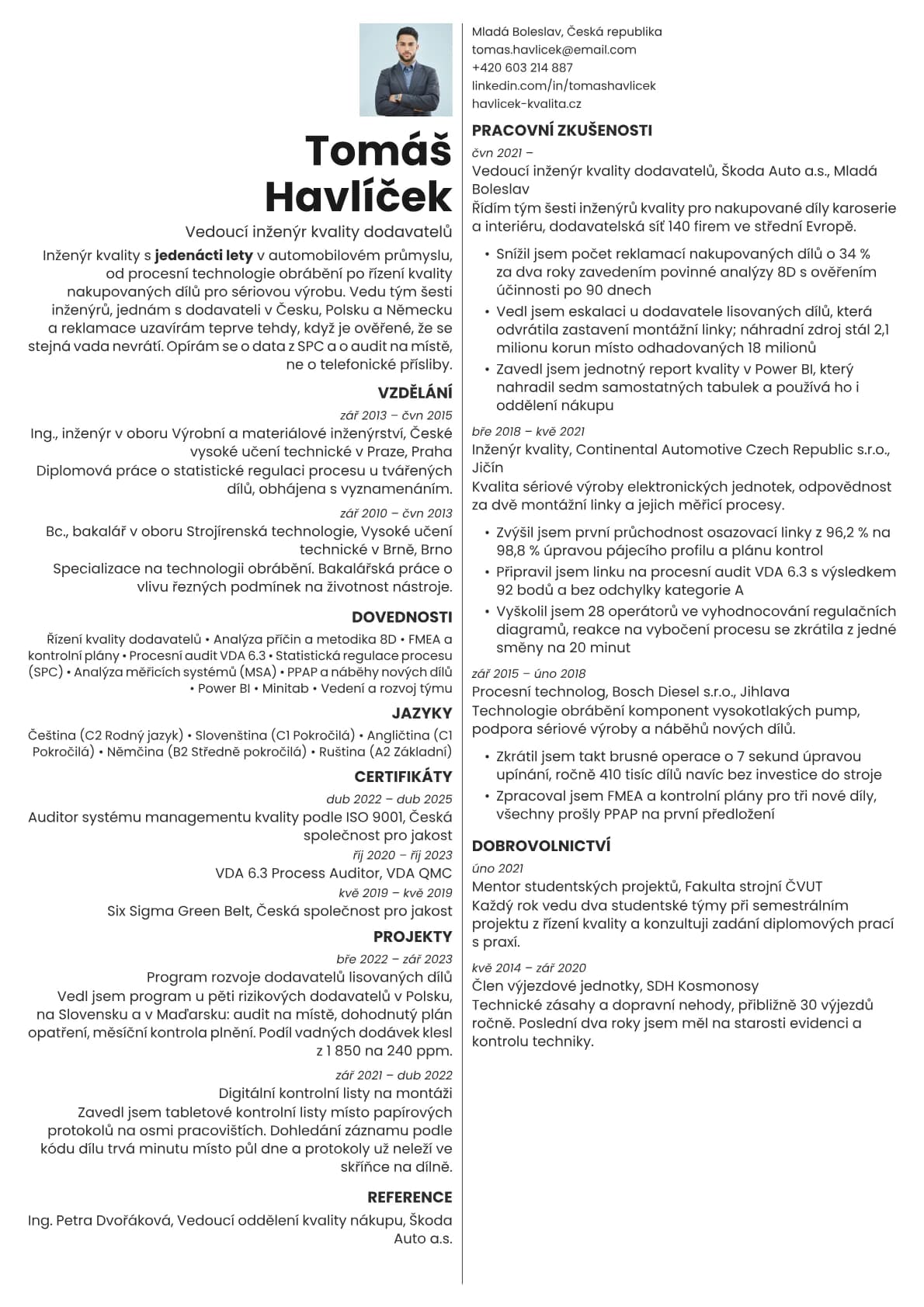 Amber Photo resume template preview