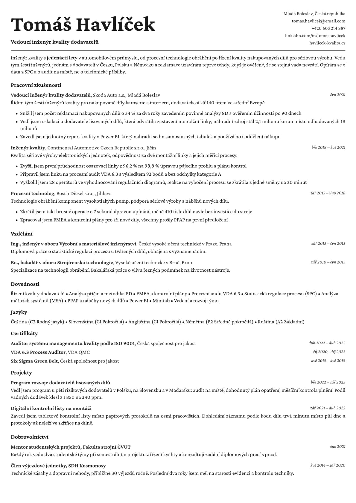 Cobalt resume template preview