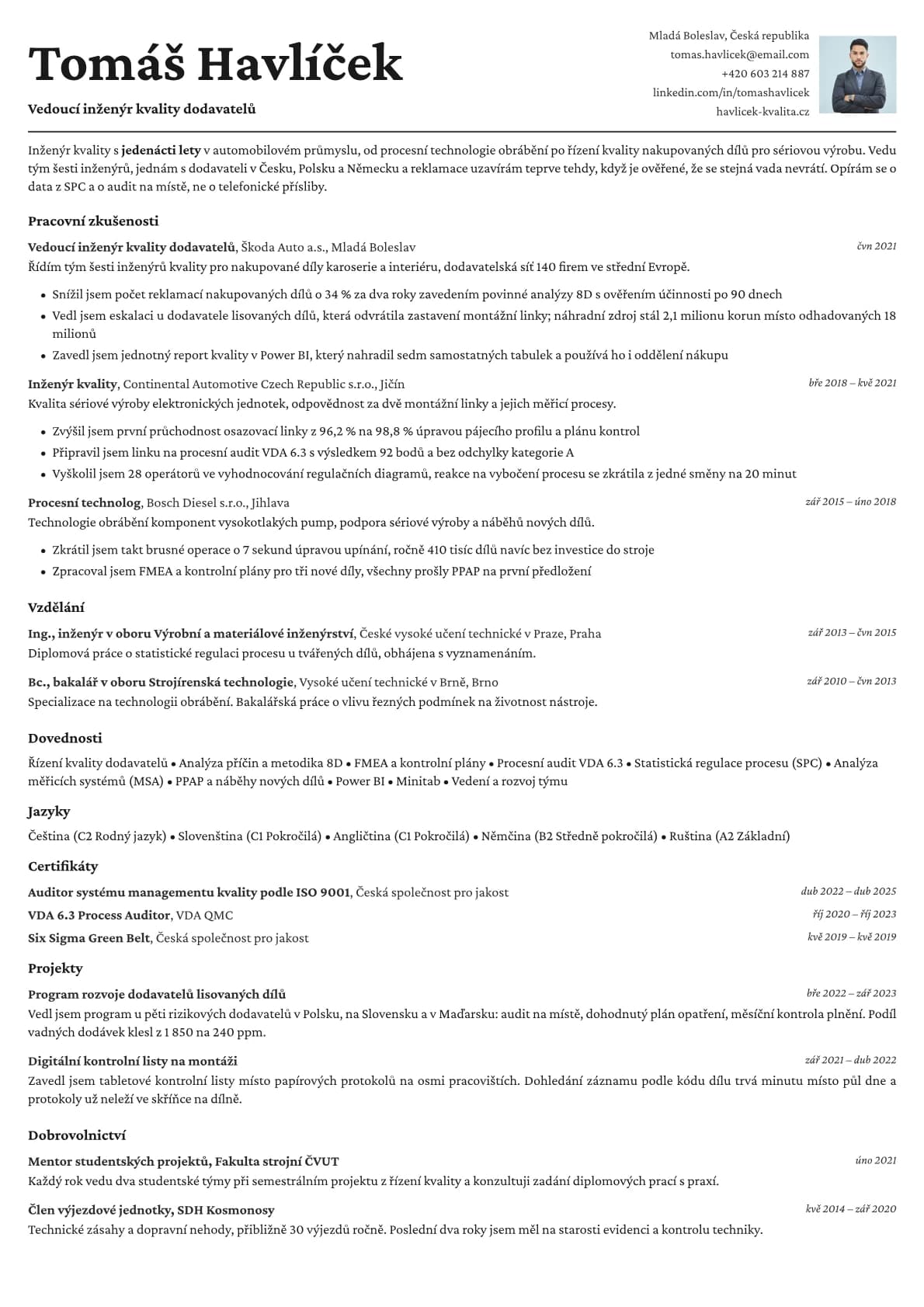 Cobalt Photo resume template preview