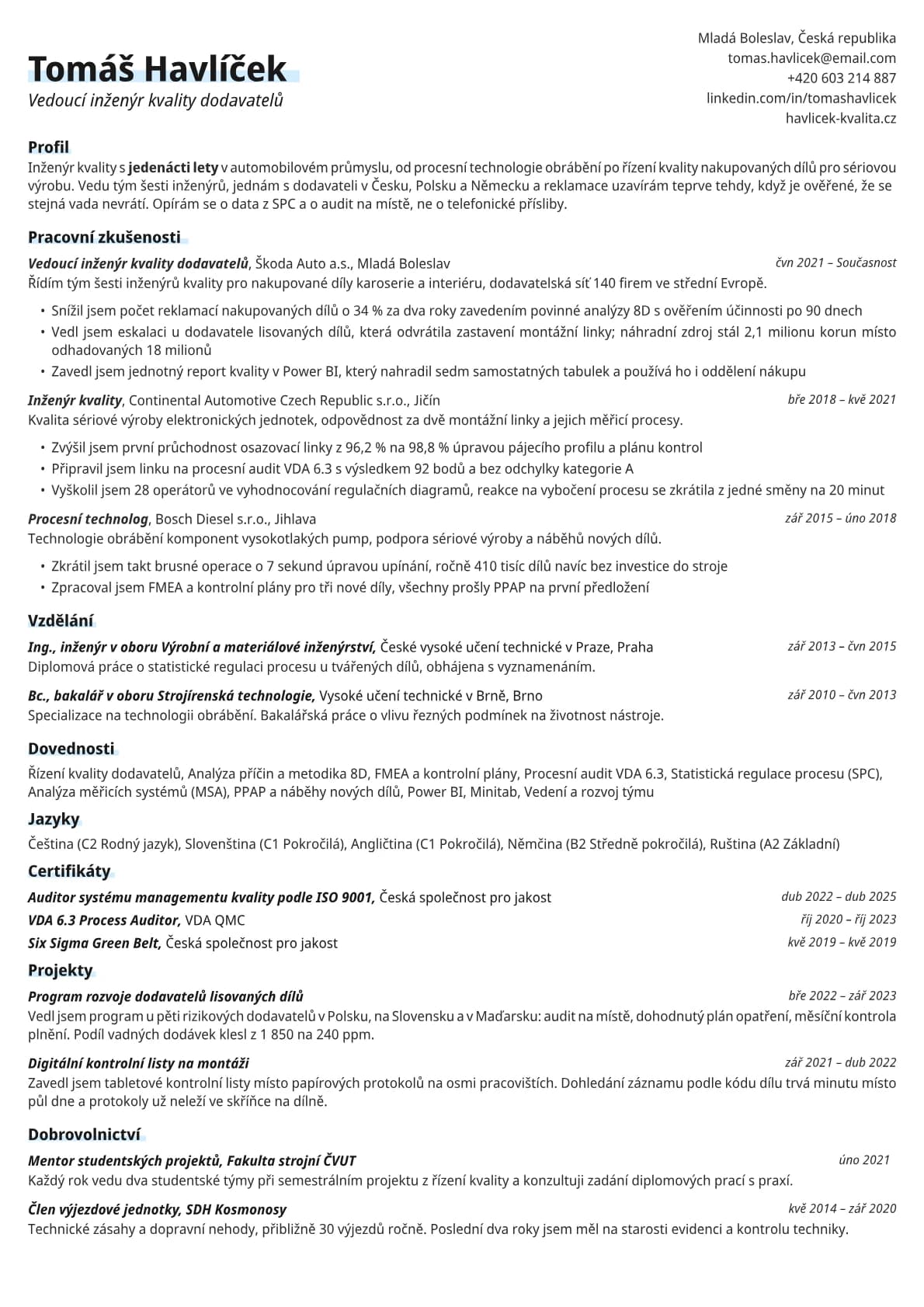 Copper resume template preview