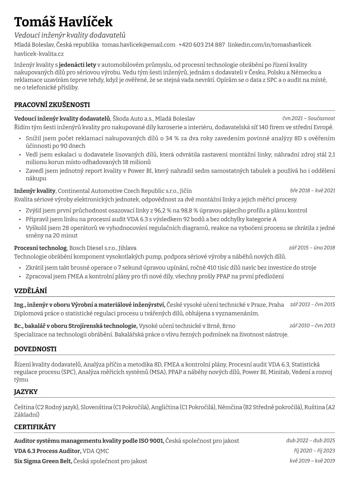 Emerald resume template preview
