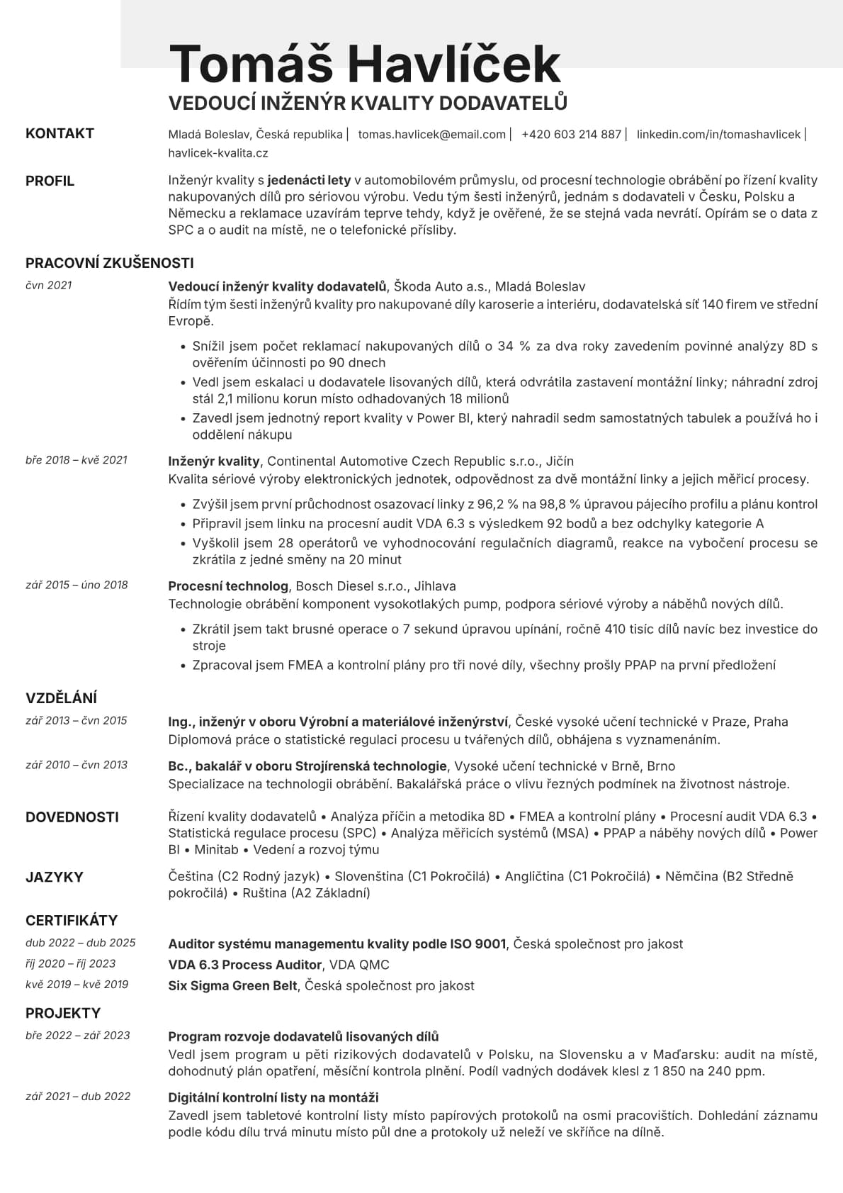 Ivory resume template preview