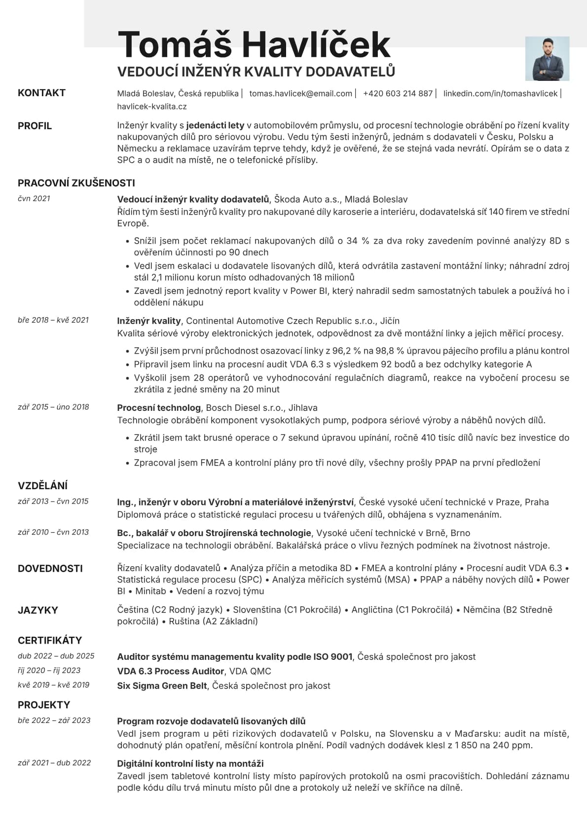 Ivory Photo resume template preview