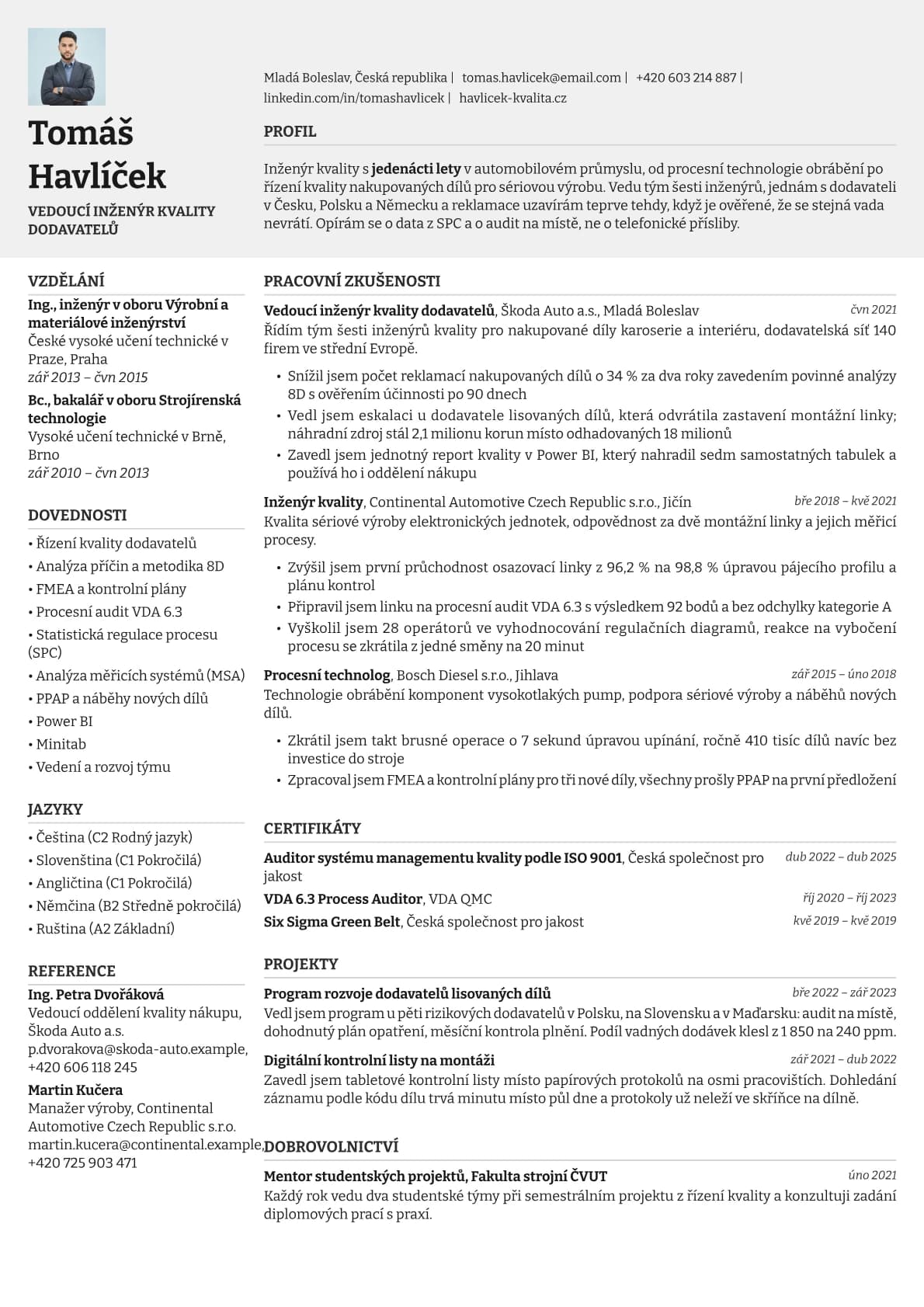 Limestone Photo resume template preview