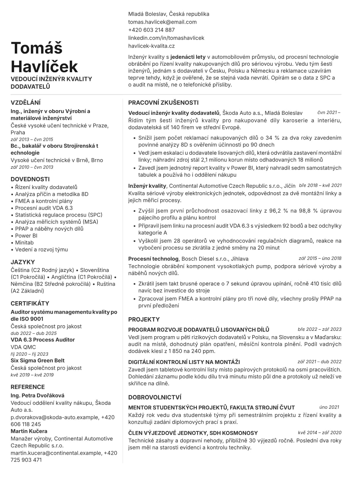 Obsidian resume template preview