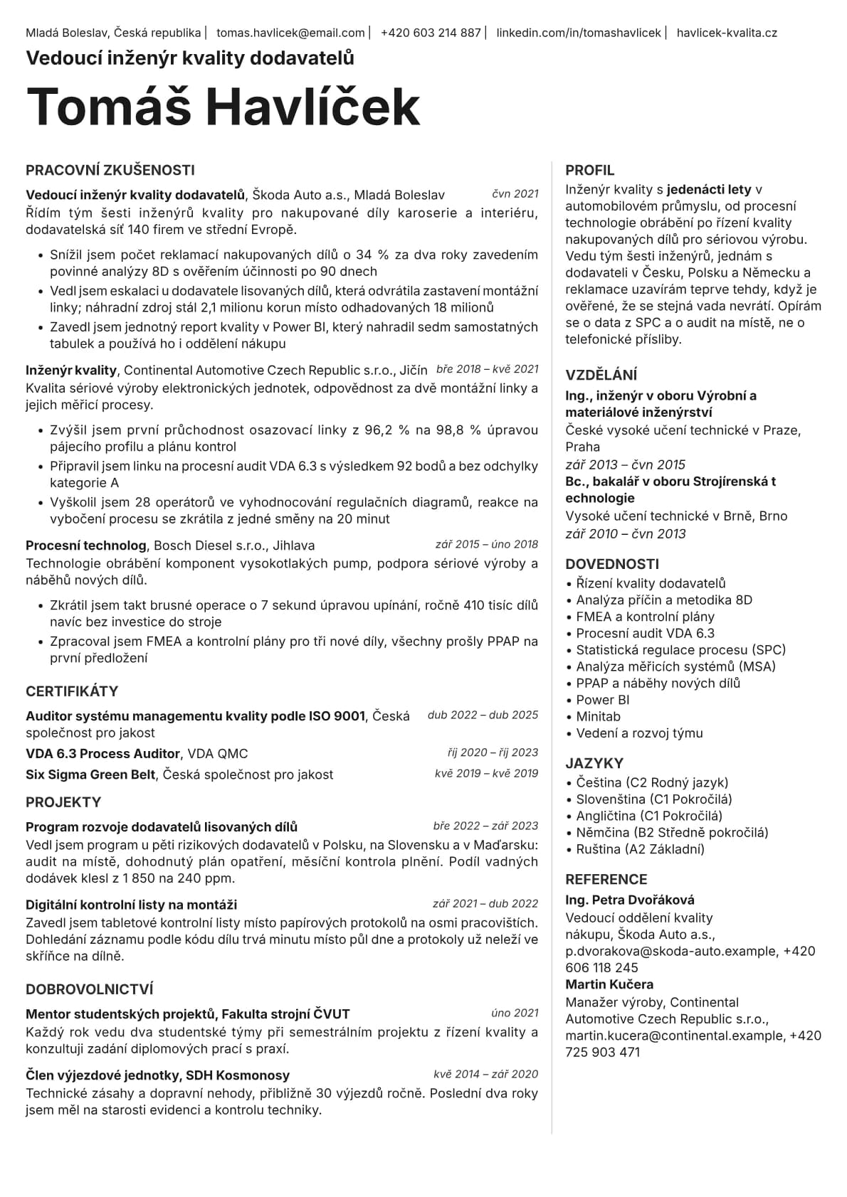 Sapphire resume template preview