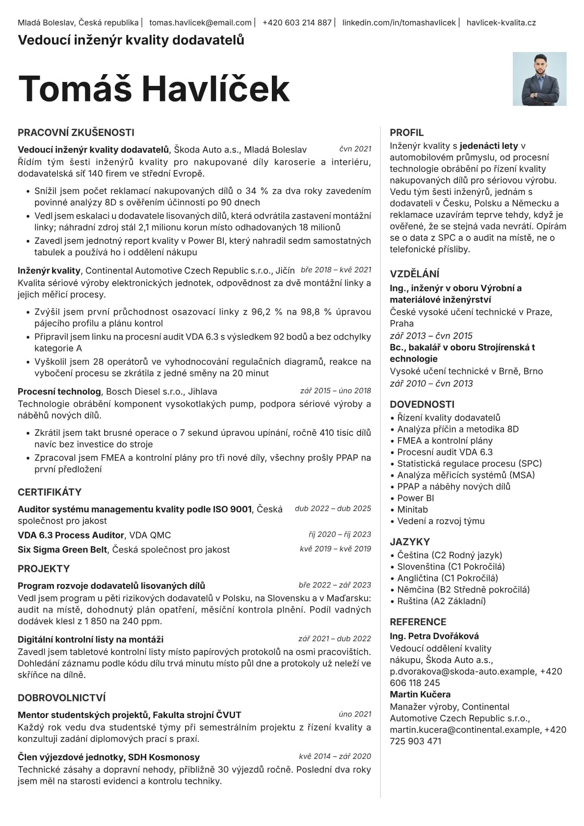 Sapphire Photo resume template preview
