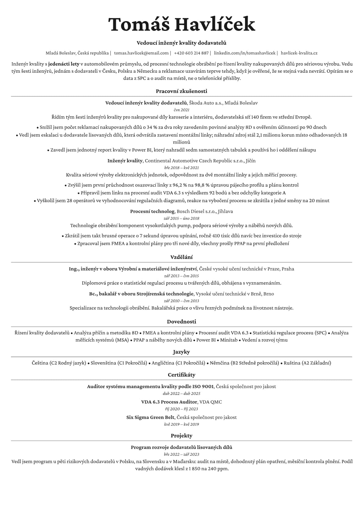 Topaz resume template preview